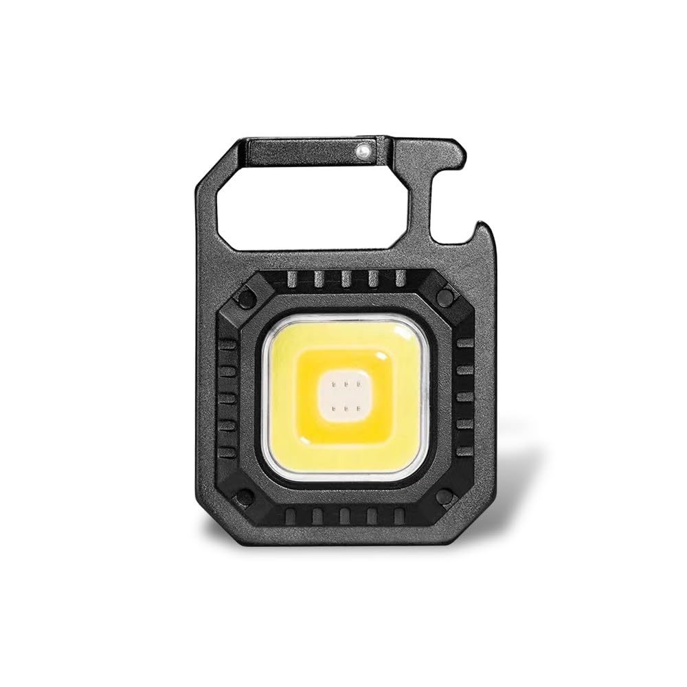 Yergofe Keychain Flashlight For Camping - Mini Size - Rechargeable Keychain Light Pocket Mate For Keyring, 5 Modes, Multiple Functions (Black-2)