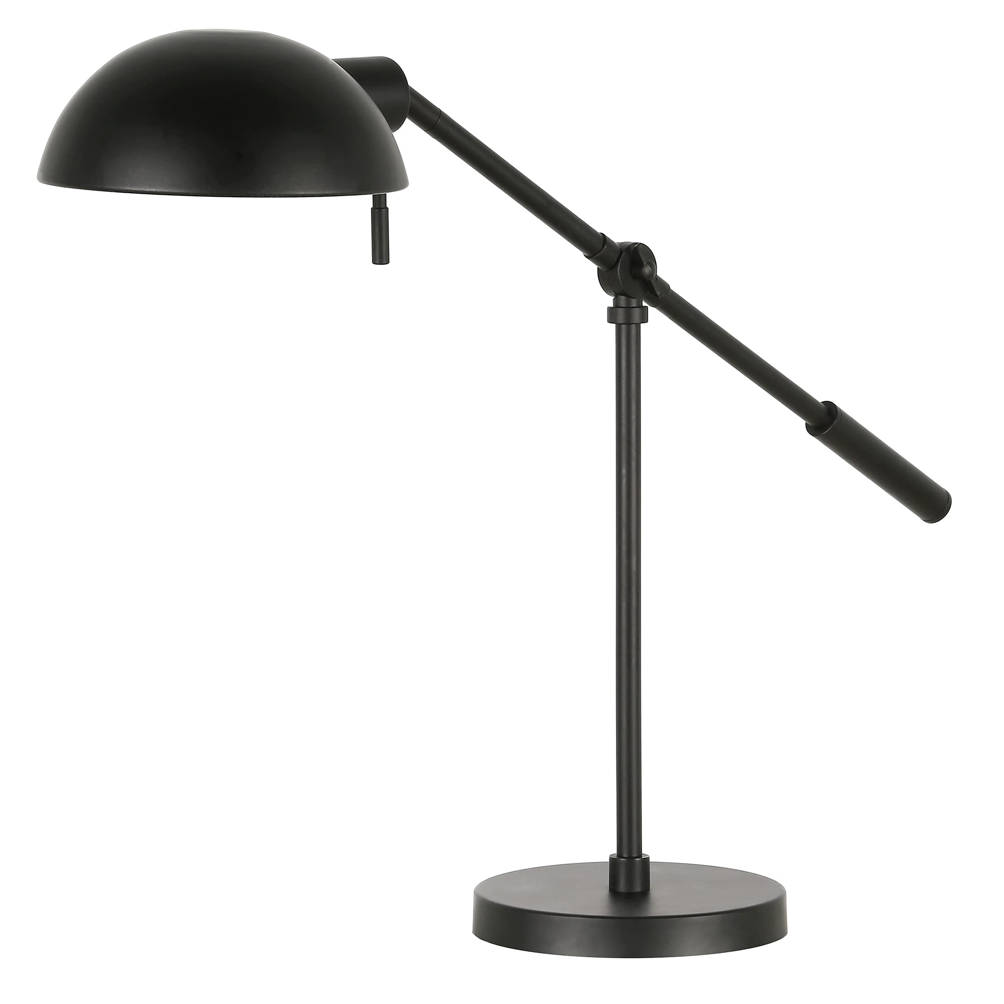 Henn&Hart 23.25" Tall Boom Arm Table Lamp With Metal Shade In Black, For Home, Living Room, Bedroom, Entertainment Room, Office, Kitchen, Dining