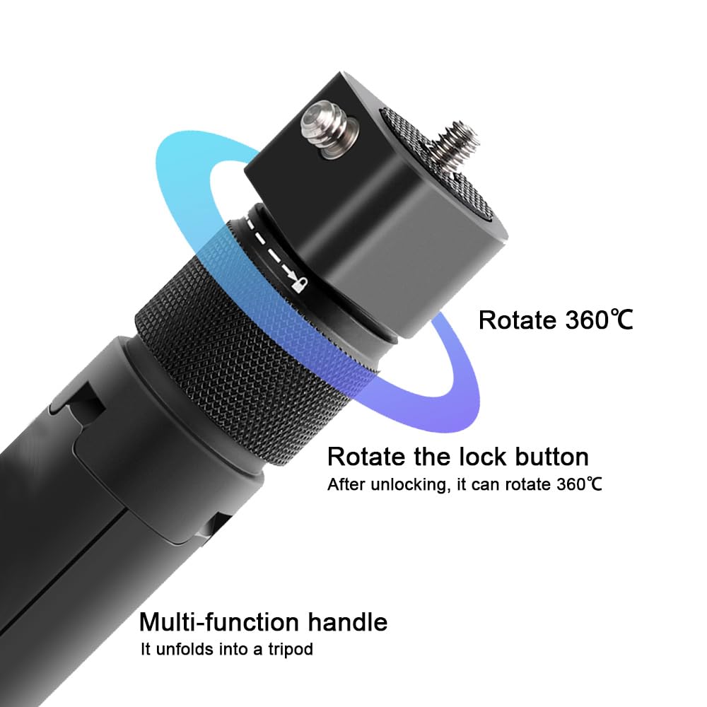 Topling Bullet Time Handle Tripod Multi-Functional Tabletop Fold Tripod For Insta360 X4, Insta 360 X3, One Rs, Go Pro Hero 11 10 9 5 4 3 Sport Action Camera Accessories