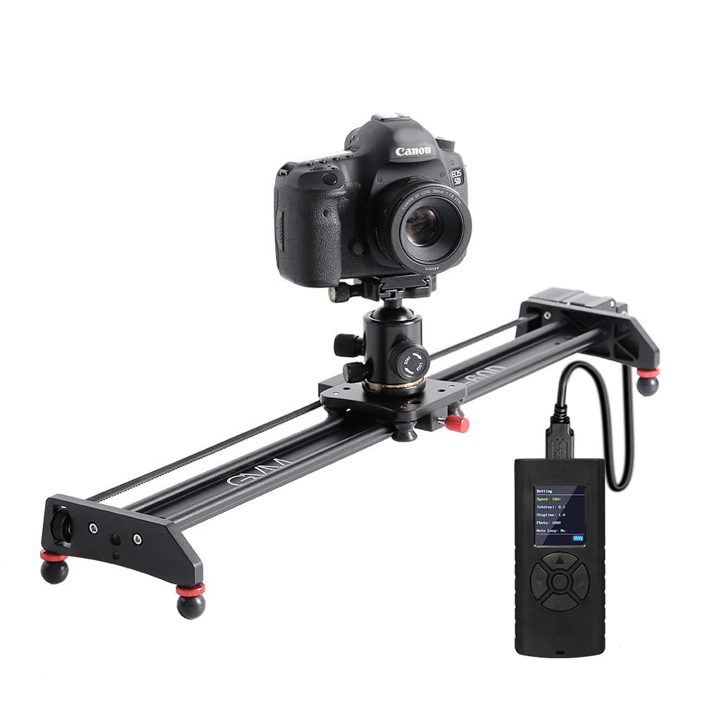 Gvm Camera Slider, 27” Aluminum Alloy Motorized Slider With Time-Lapse, Video Shooting And Round Trip Shooting, Track Dolly Rail For Most Dslr Cameras For Interview Photography