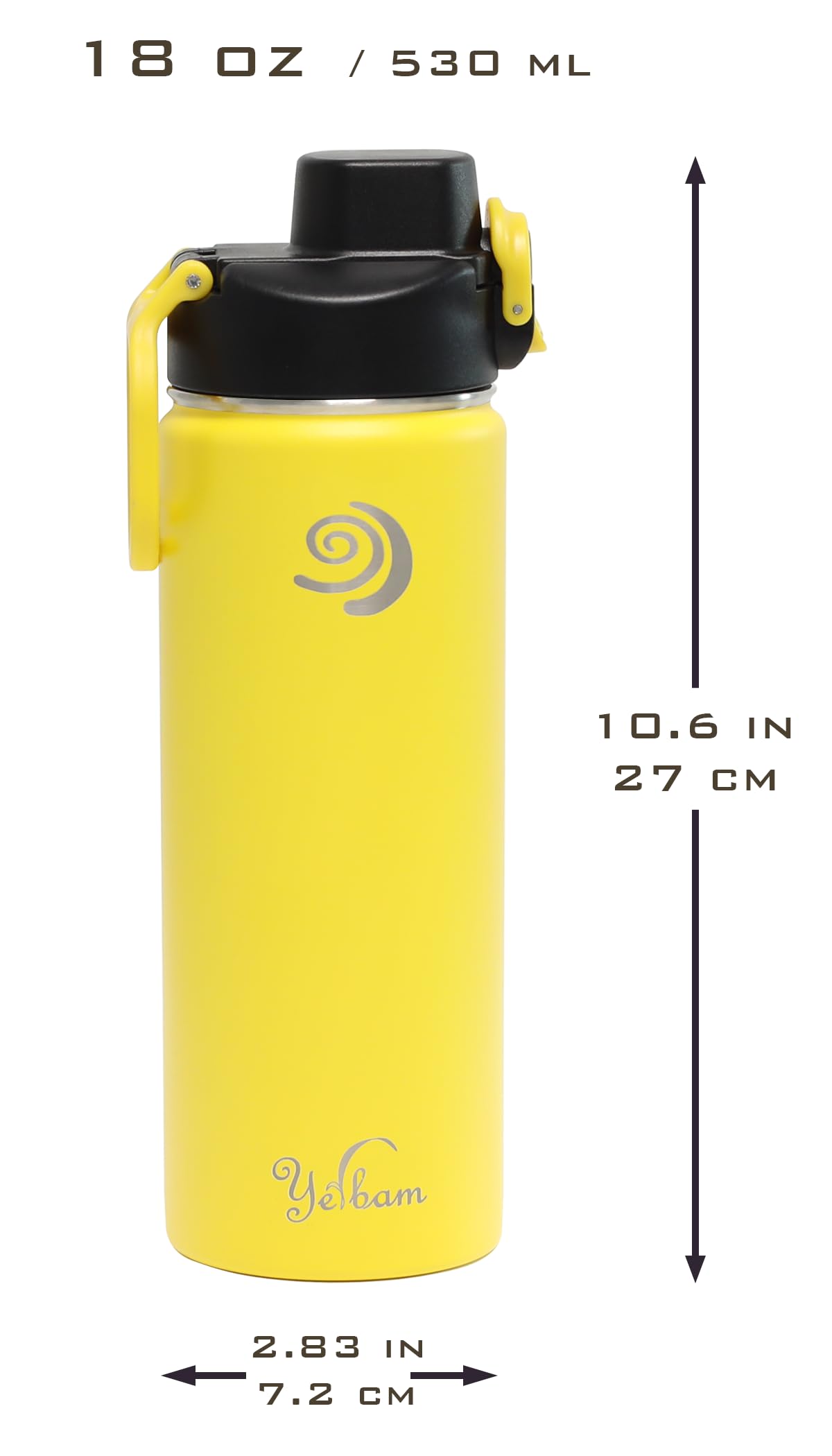 18Oz Stainless Steel Insulated Water Bottle One-Touch Open Chug Wide Mouth Direct Drink Dishwasher
