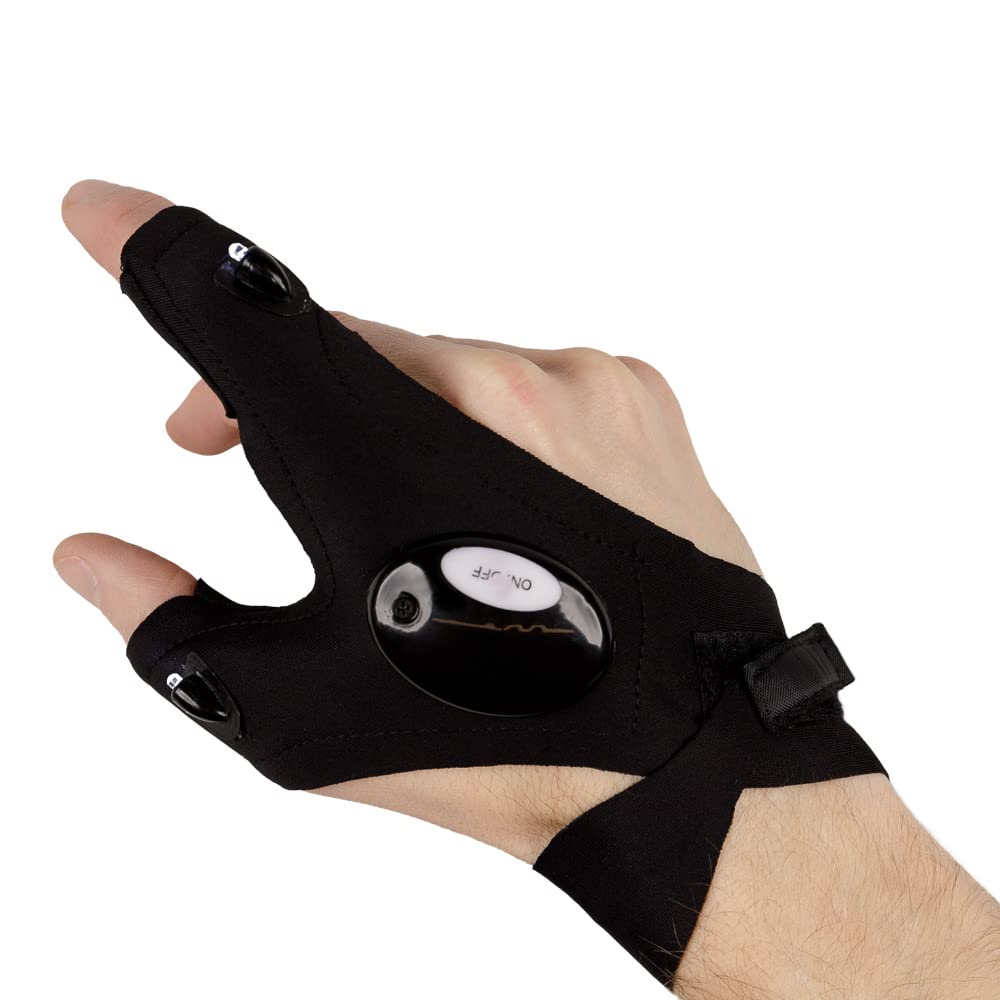 North Hill Goods Dual Led Glove Flashlight - Small And Lightweight - Shine Light In Spaces Never Reached Before
