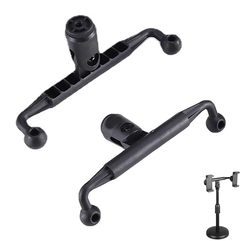 Thtrht 2 Pack Double 17Mm Ball Head Joint Splitter With 1/4 Thread Mount Dual Phone Holder Adapter For Phone Tripod Desk Ring Light Camera Tripod Stand Selfie Stick Phone Clip Bed Stand Holder
