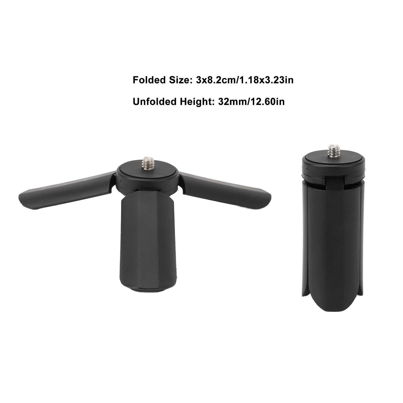 Yunseity Mini Camera Tripod Stand, Portable Desktop Tripod Stabilizer With 1/4 Inch Screws, Foldable Travel Tripod Handle Grip For Pal Cameras, For Evo, 70, For Lomo Cameras (Black)