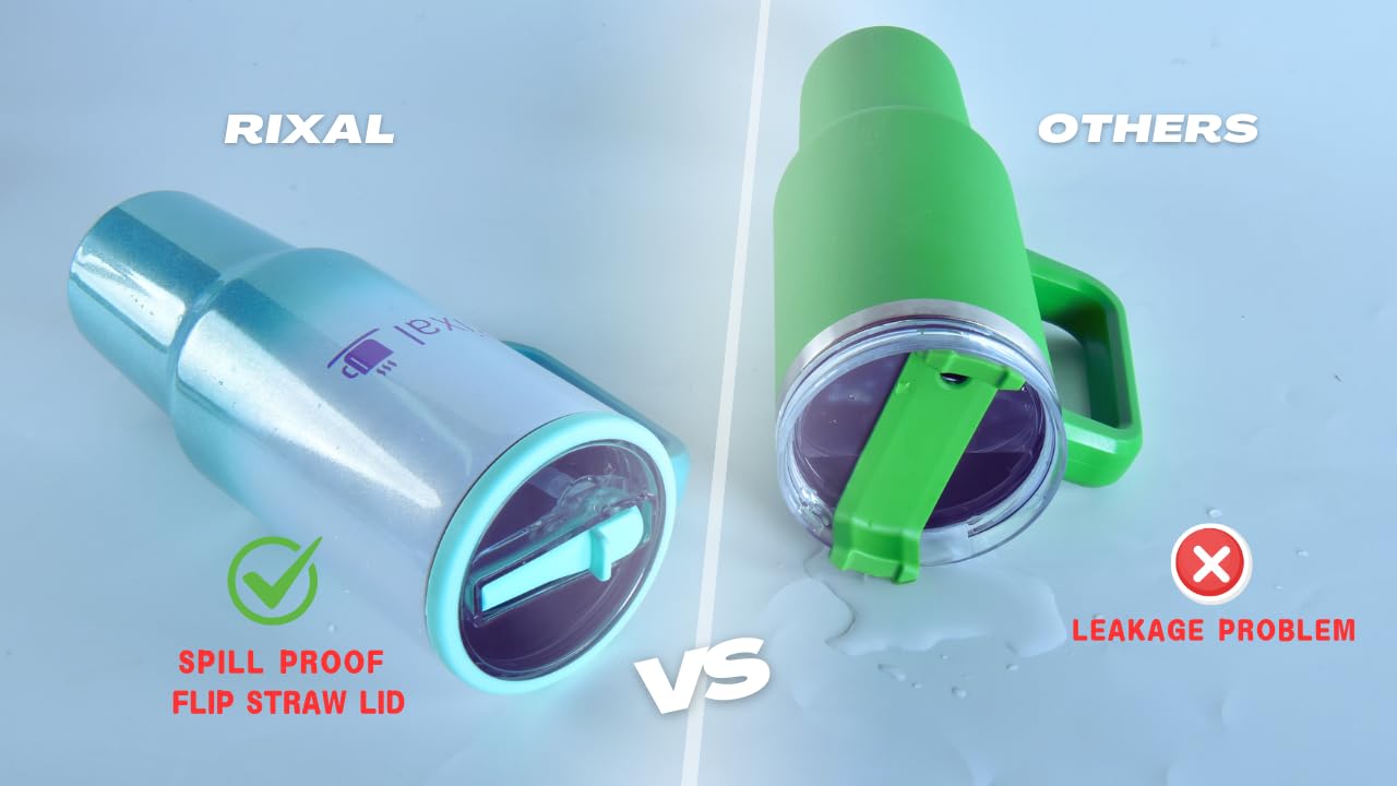 Insulated Reusable Stainless Steel Water Bottle With Straw, Coffee Mug With Lid