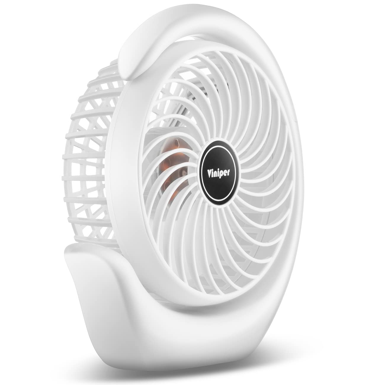 Viniper Portable Rechargeable Fan, Small Desk Fan : 3 Speeds & About 8-24 Hours Longer Working, 180°