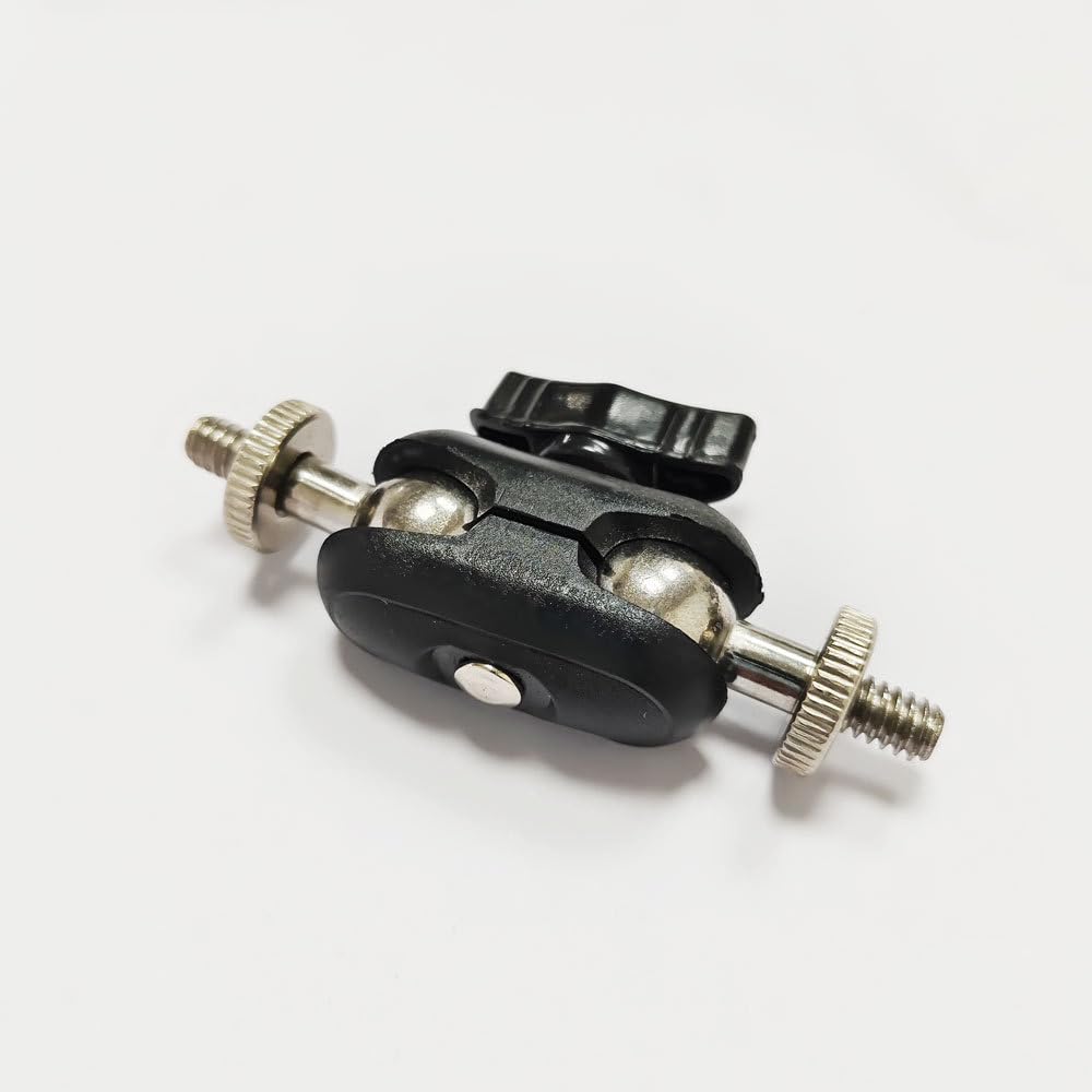 Thtrht 2 Pack Super Clamp Mount Arm Replacement Support Dual Head 17Mm Ball Joint + 1/4'' Screw Heavy Duty Connector For Gopro Camera Trail Cam Tripod Phone Holder Webcam Motorcycle Light Stand