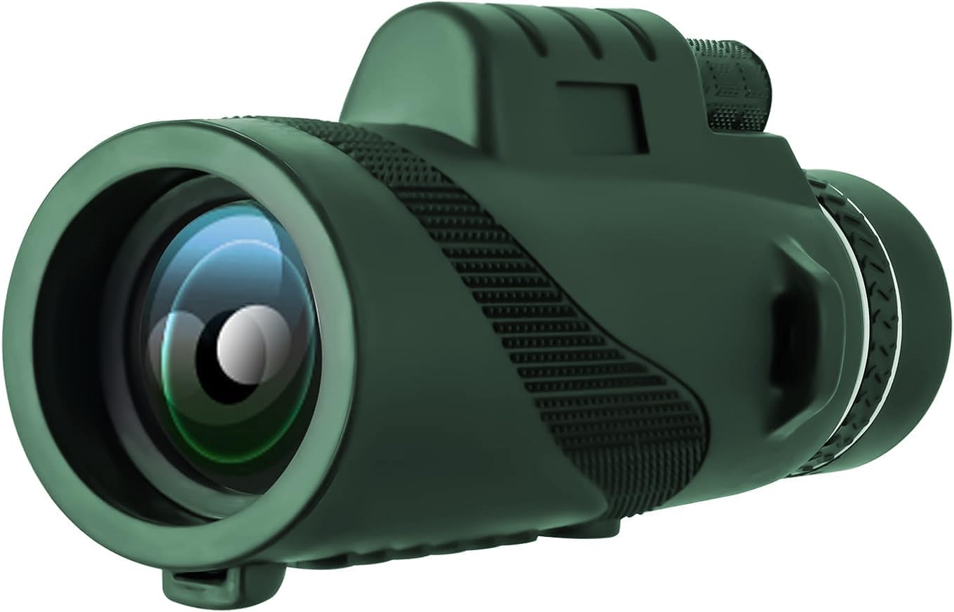 Physiophyx 80X100 Monocular-Telescope For Adults & Kids, Green, High Powered, Smartphone Adapter, Hunting, Wildlife, Bird Watching, Travel, Camping, Hiking