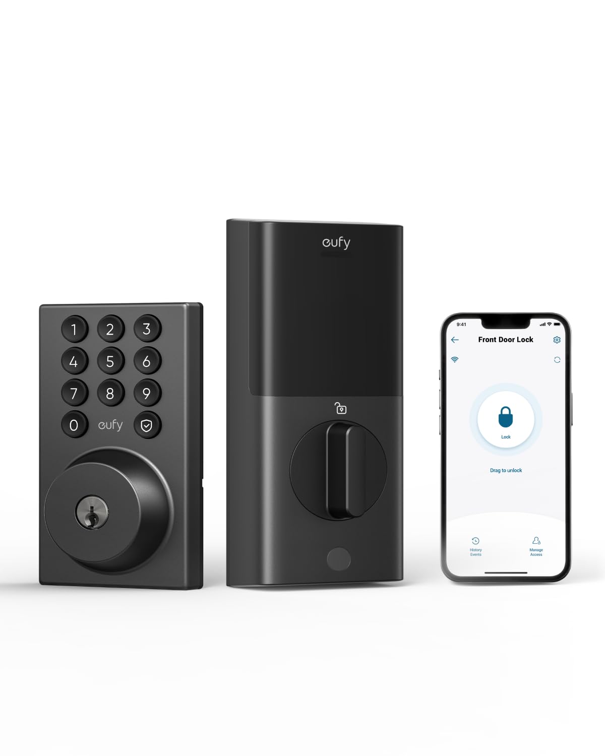 Eufy Security Smart Lock C30, Keyless Entry, Built-In Wifi Deadbolt For Front Door, No Bridge Required, Easy Installation, App Remote Control, Auto Lock