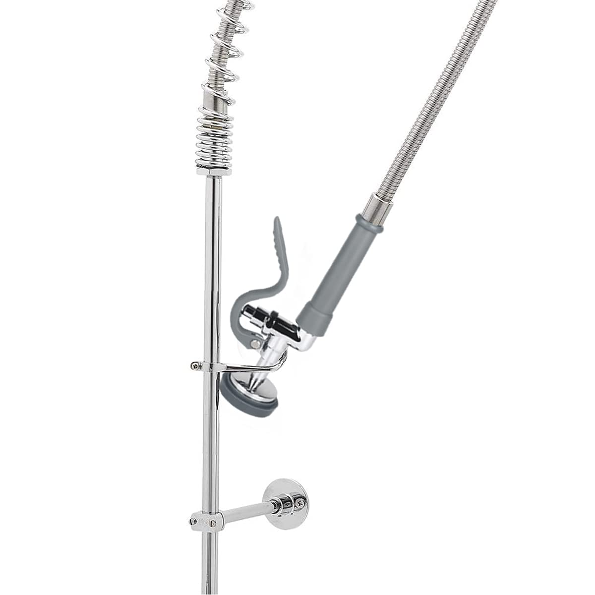 Kwode Pre-Rinse Spray Valve Commercial Sink Faucet Sprayer Head Dish Sprayer Nozzle Replacement Kit For Pre Rinse Kitchen Faucet At Home Restaurant Industrial Kitchens Chrome Polished-Grey