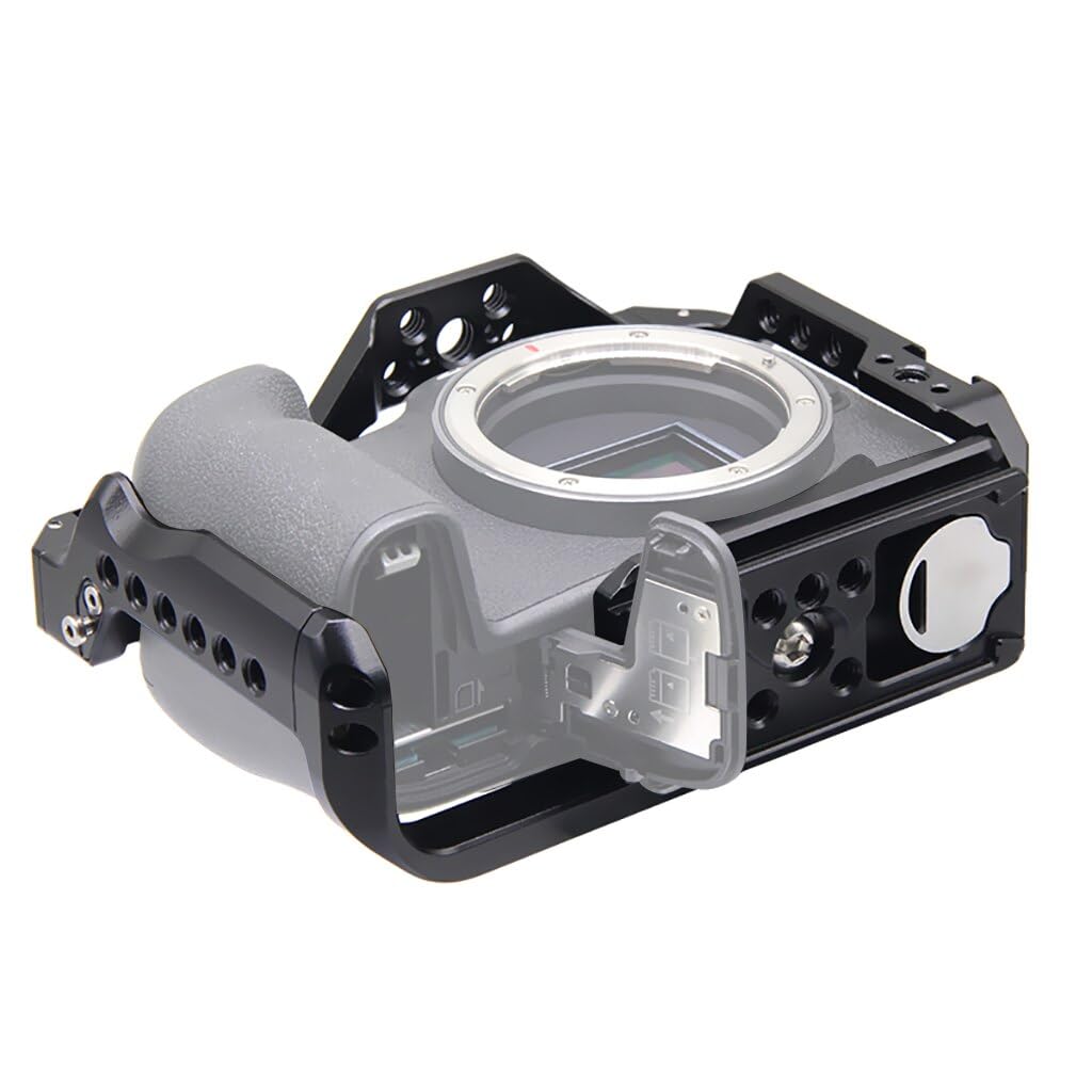 Novelgoal Camera Cage Rig Kit Top Handle Grip Cold Shoe Mount Compatible With Canon Eos R8 Arri Housing Slr Video Protective Case (Only Cage)