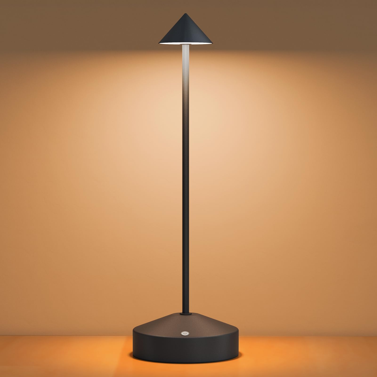 Uuffoo Cordless Lamps,Battery Rechargeable Table Lamp,Portable Lamps,3 Level Brightness Dimmable Night Light,Minimalist Design,Cordless Table Lamps For Living Room/Restaurant/Dinner/Easter Decor (Black)