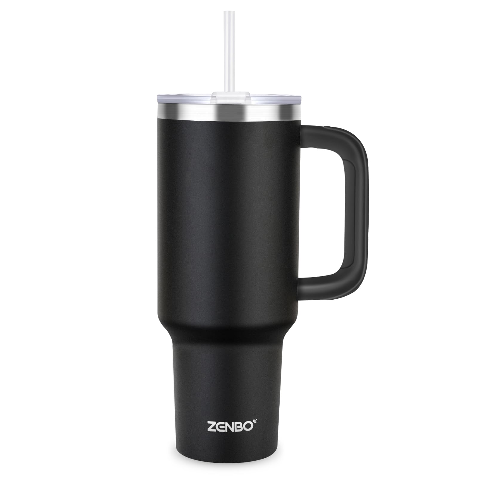 Zenbo 40 Oz Tumbler With Handle And Straw Lid Insulated Cup Reusable Stainless Steel Water Bottle