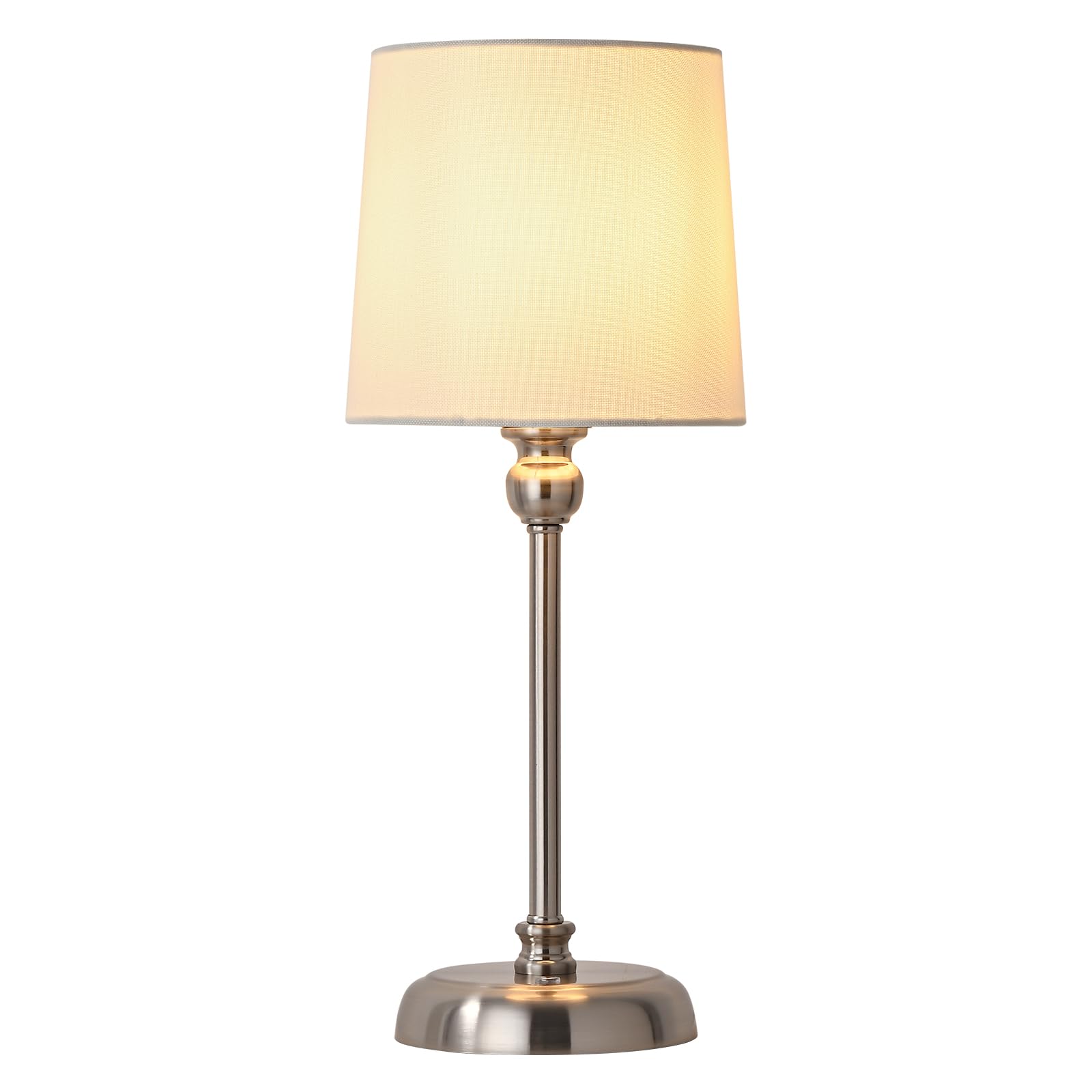 Baizhou Cordless Led Table Lamp, 6000Mah Rechargeable Bedside Small Lamp For Bedroom, Portable Touch Stepless Dimmable Battery Operated Lamp, Ambient Light For Patio Restaurant(Brushed Nickel H)