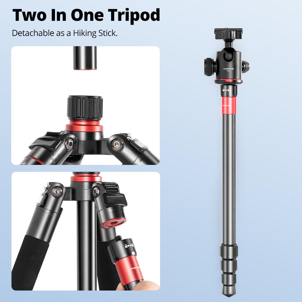 Ambitful Tripod For Camera,Camera Tripod,With Carring Bag,Quick Release Plate,Professional Video Travel Tripod For Canon Nikon Dslr Camera,Video Camcorder Gm01Kit