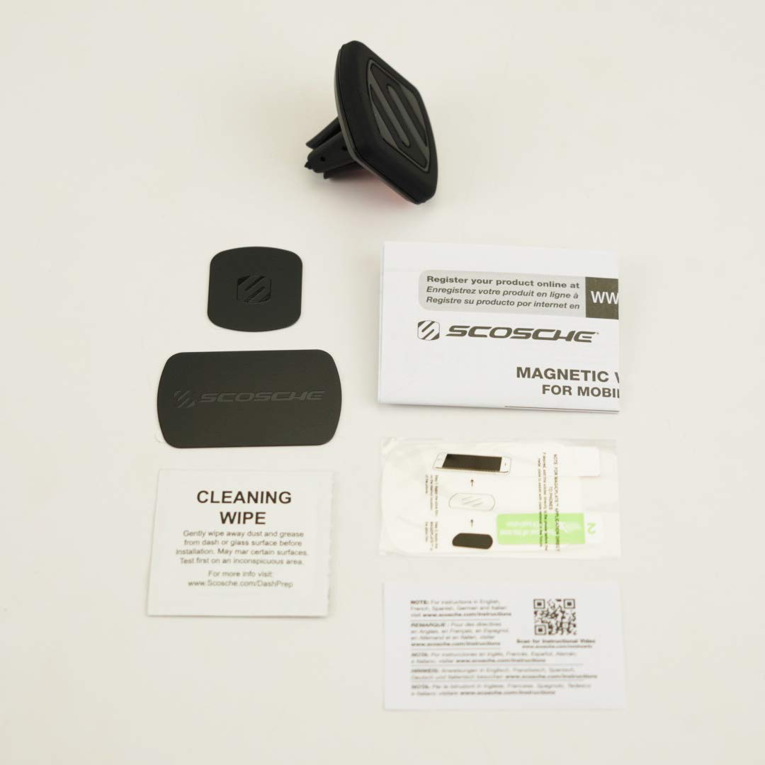 Scosche Magvm2 Magicmount Magnetic Car Phone Holder - Strong Magnet Car Mount For Iphone And Android - Secure Magnetic Cell Phone Mount For Air Vent - Universal 360° Adjustable Mobile Cellphone Holder