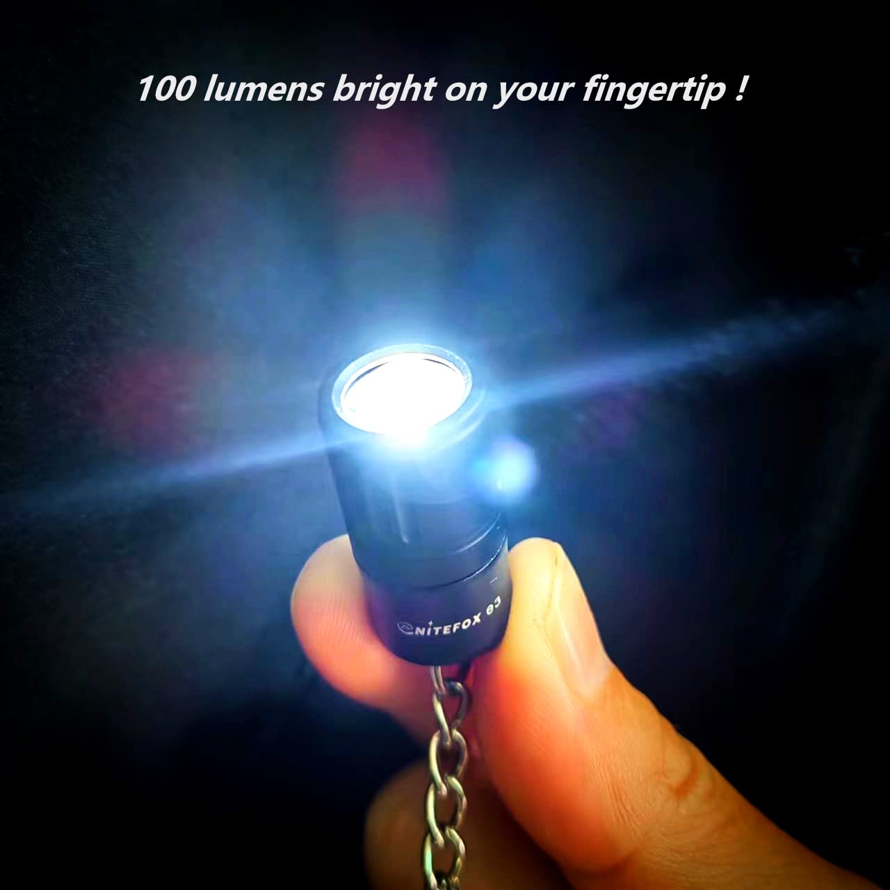 Nitefox E3 Mini Keychain Flashlight Micro Small Keychain Light Bright 100 Lumens Protable Pockect Light Key Ring Torch For Everyday Dog Walk Camping Hiking Nice  For Parents Friends