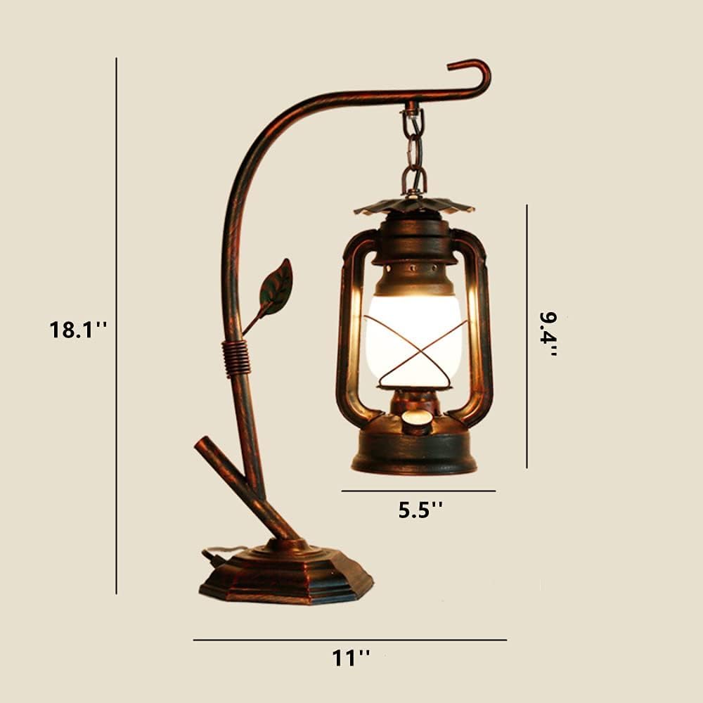 Rarlonly Rustic Table Lamp,Lamps For Nightstand,Farmhouse Lantern Table Lamps For Living Room,Table Lamps For Bedroom,Small Bedside Lamp,Living Room Lamps For End Tables (Elen Shade)