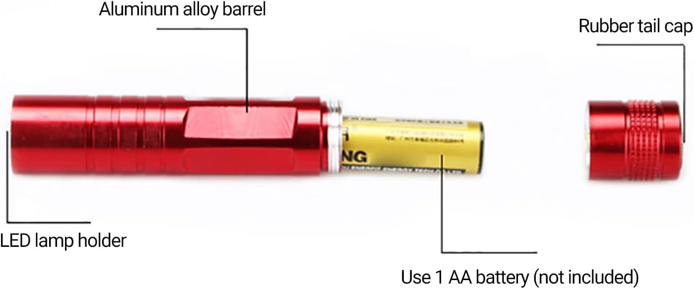 Galyacht Red Mini Flashlight, High Brightness Water-Proof Portable Outdoor Emergency Led Pocket Flashlight Handheld Flashlights For Cycling, Emergency Small Strong Light Keychain