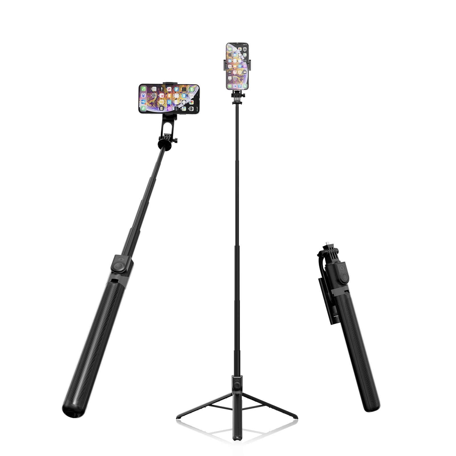Rupital 71” Tall Selfie Stick Quadripod With Remote & 360° Ballhead, Aluminum Alloy Extendable Cell Phone Stand, Travel Phone Holder Compatible With Iphone/Gopro