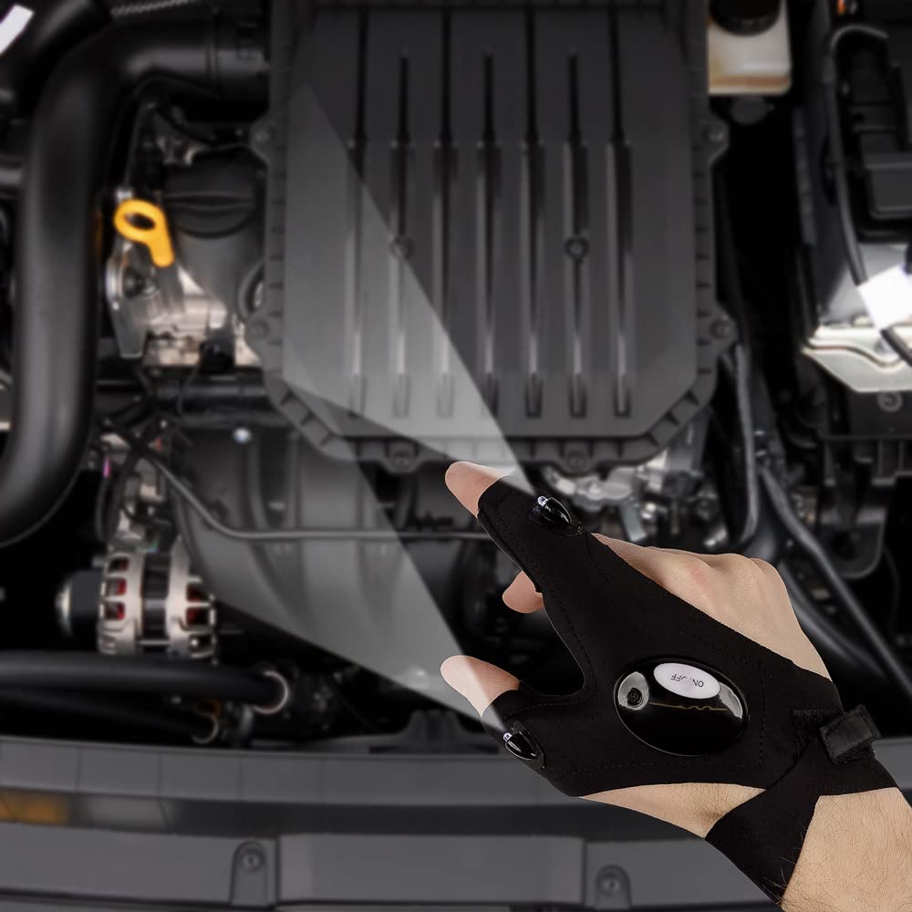 North Hill Goods Dual Led Glove Flashlight - Small And Lightweight - Shine Light In Spaces Never Reached Before