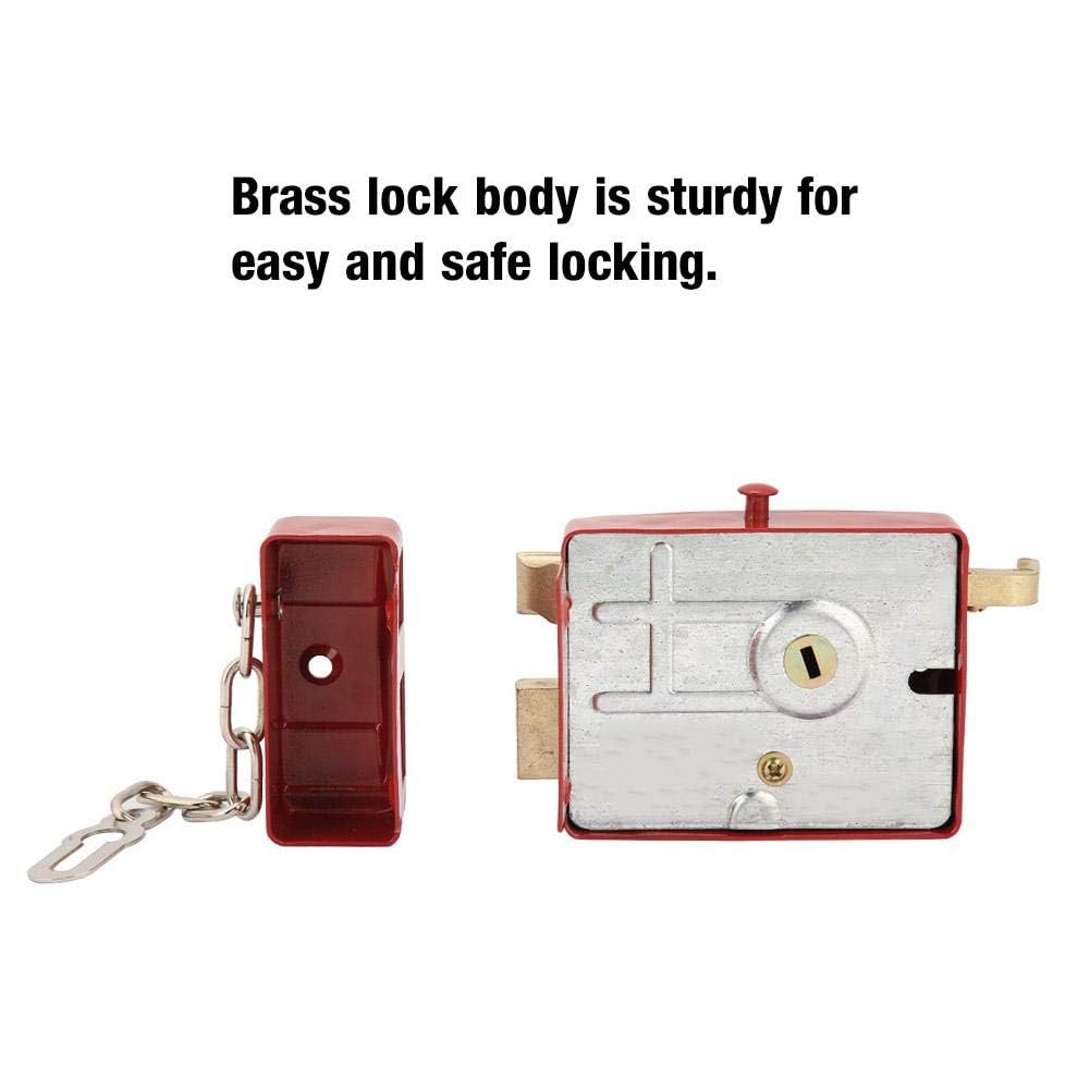 Cytgouper Anti-Theft Vertical Hinged Doors With Easy To Install, Metal Deadbolt Rim Lock, Red Security Lock With Keys For Ront Door& Home Safety