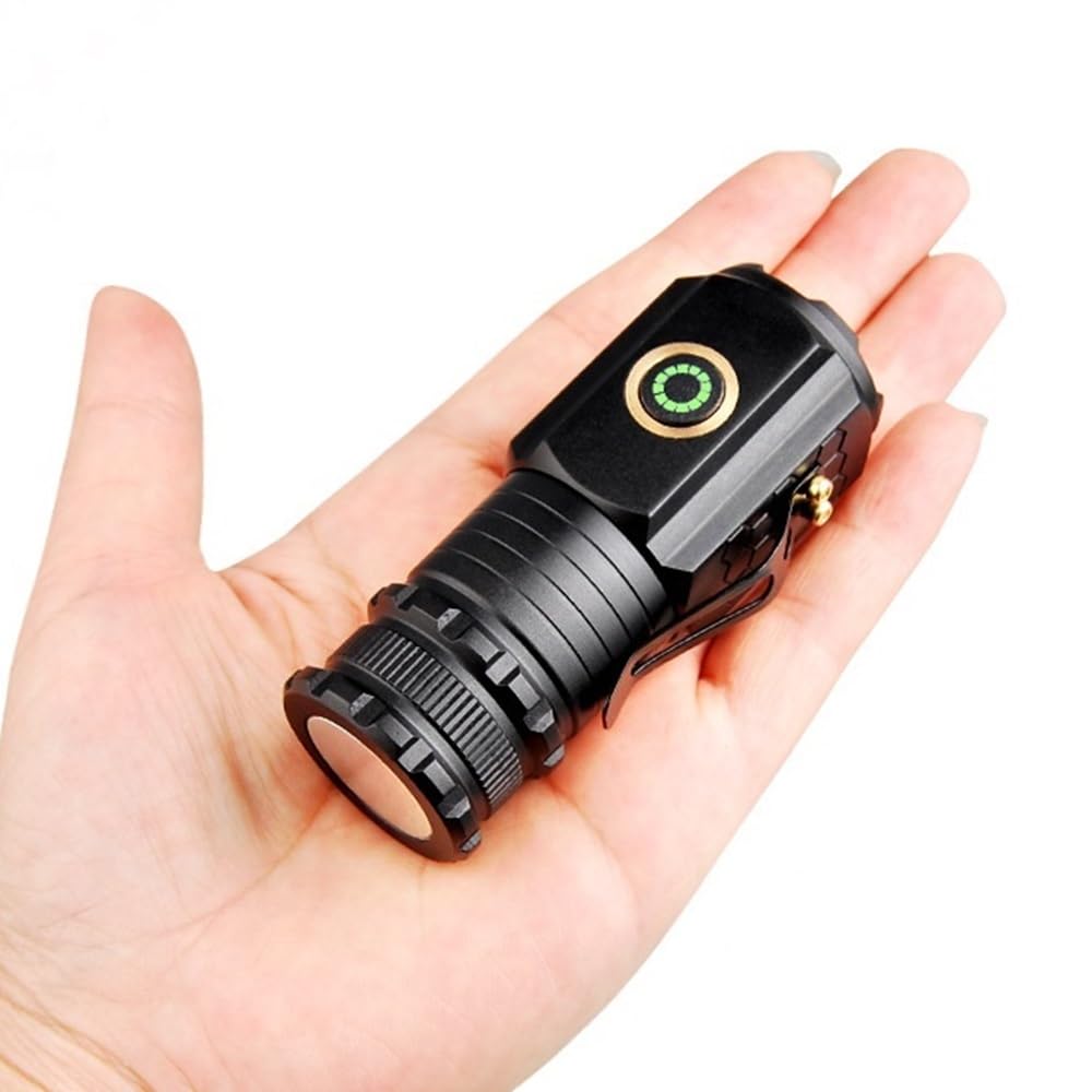 Alonefire X23 Mini Led Flashlight Type C Usb Rechargeable Bright Small Torch 5 Modes Portable Pen Light Waterproof Long Battery Life With Tail Magnet, Clip, Battery For Outdoor, Edc Carry, Hiking