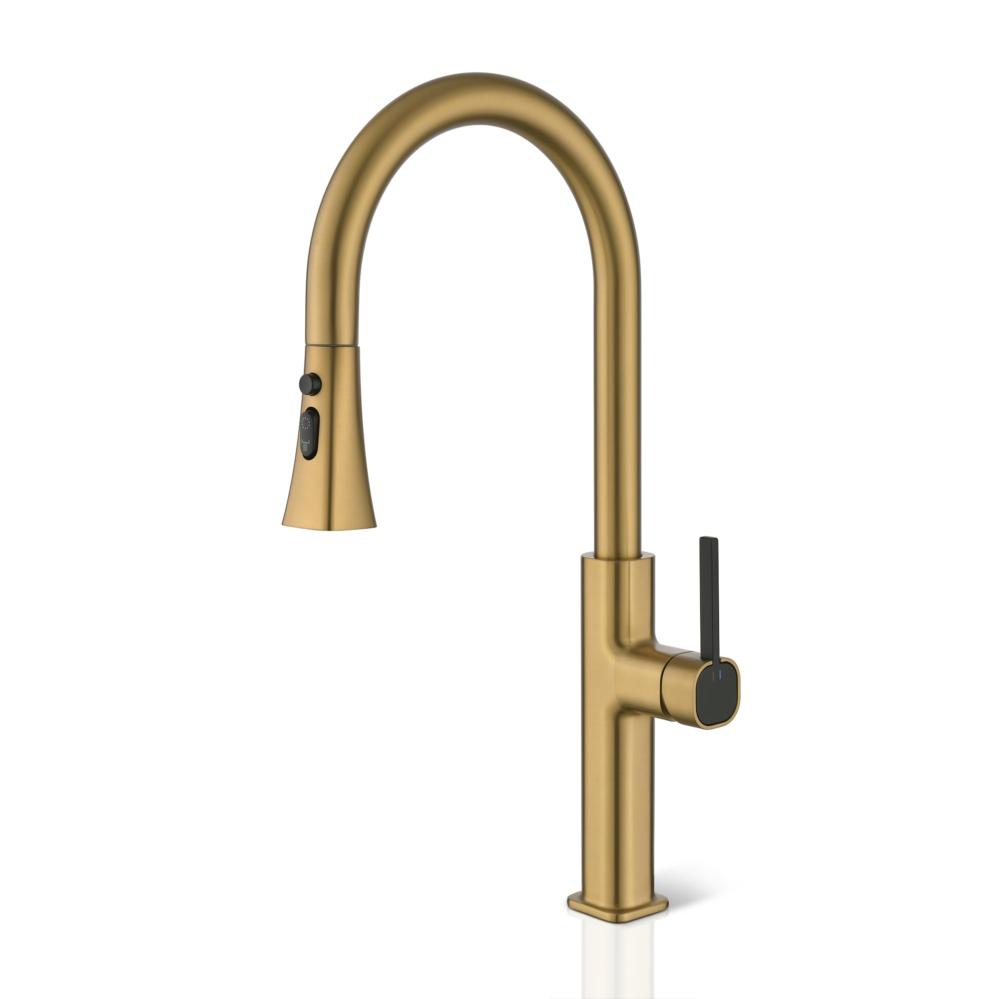 Amazing Force Kitchen Faucet, Kitchen Faucets With Pull Down Sprayer, Kitchen Sink Faucet, Faucet For Kitchen Sink, Magnetic Docking Spray Head, Brass Construction Brushed Gold