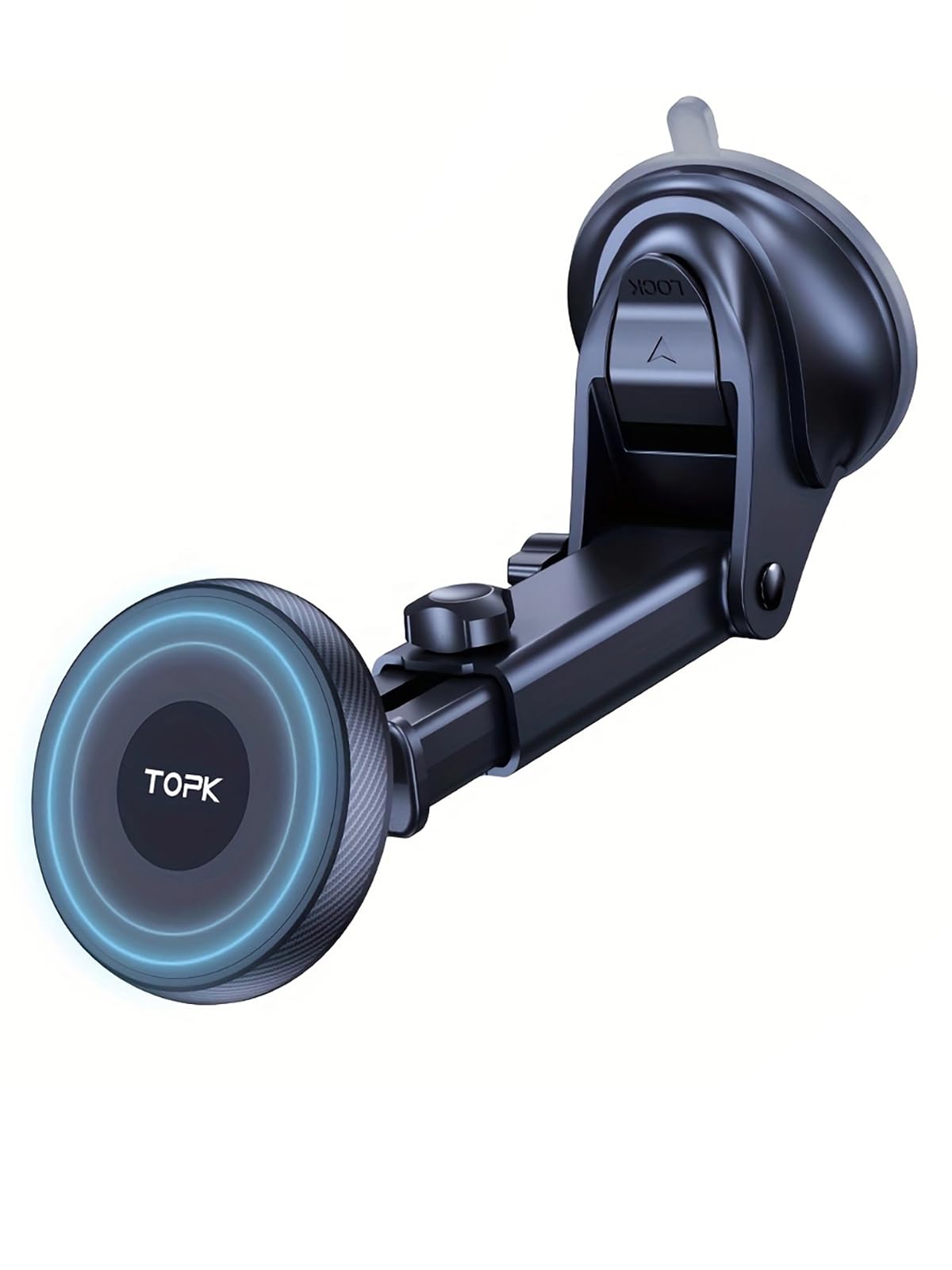 Topk Mag-Safe Car Phone Holder, Magnetic Phone Car Mount For Windshield And Dashboard, Strong Suction Adjustable Long Arm With Strongest Magnet, Car Cradle For Iphone 15/14/13/12 Series