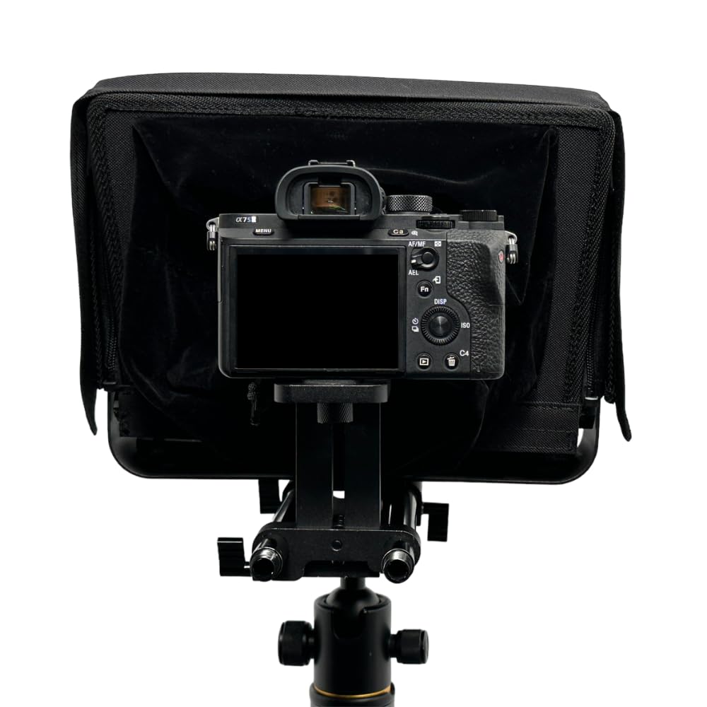 Glide Gear Tmp 500 Universal Video Camera Tripod Teleprompter 15Mm Rails W/ Carry Case
