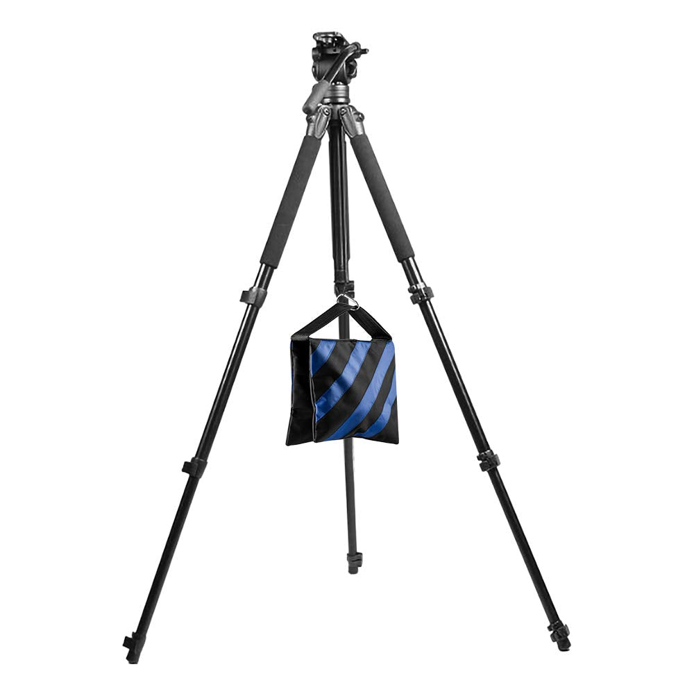 X-Sweetdream Sand Bag Photography Studio Video Heavy Duty Sandbag Saddlebag For Photo Studio Light Stand Boom Arm Camera Tripod With Carabiner,3 Pack (Blue)
