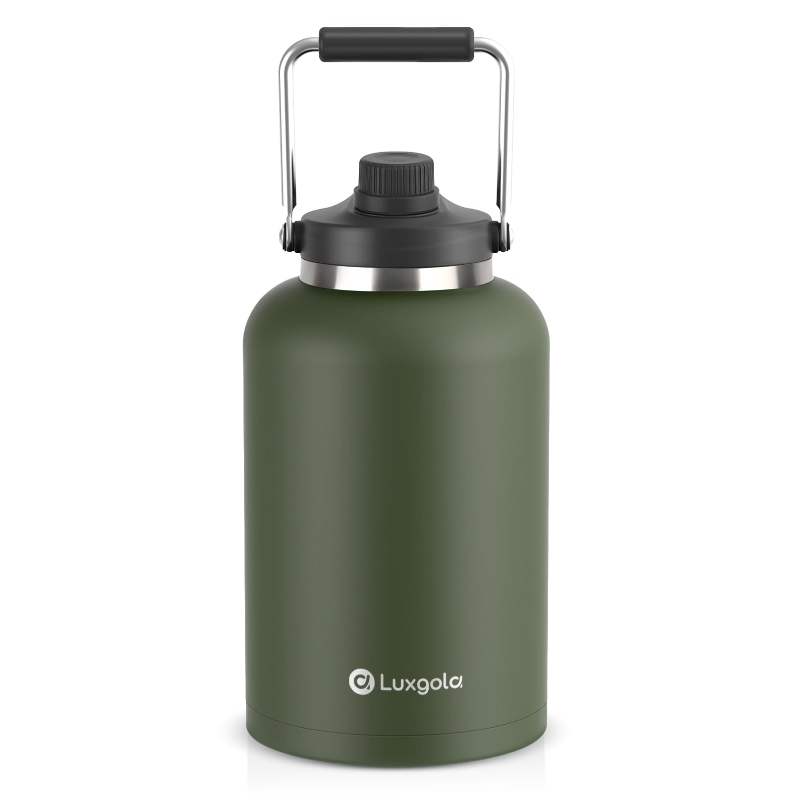 128 Oz Insulated Water Bottle With Spout Lid And Handle, One Gallon Stainless Steel Double Vacuum