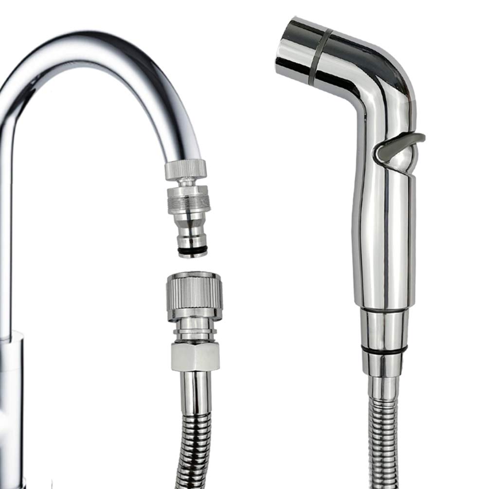 G-Sunny Quick-Connect Sink Faucet Sprayer Kit, Sink Hose Sprayer Accessories, Detachable Metal Adapter With Hand Shower,Hair Washing,Pet Cleaning,For Bathroom/Kitchen (Quick Connect Sprayer)