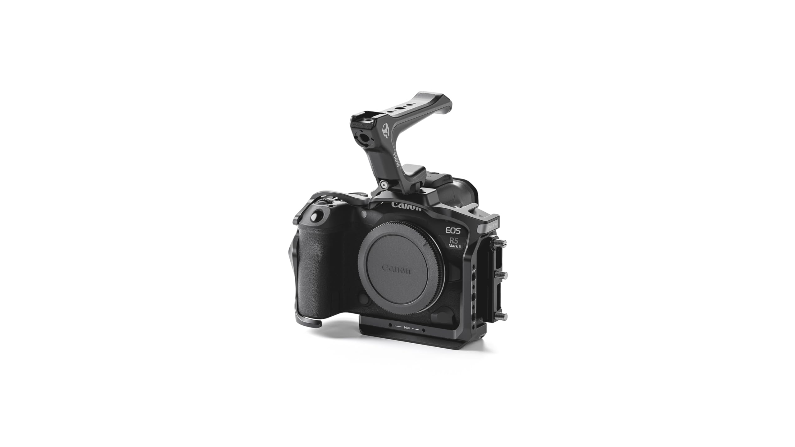 Tilta Camera Cage Compatible With Canon R5 Mark Ii Lightweight Kit - Black Mount Accessories W/Cold Shoe, 1/4"-20 And 3/8"-16 Includes Top Handle & Cable Clamp Securely Attaches To Camera