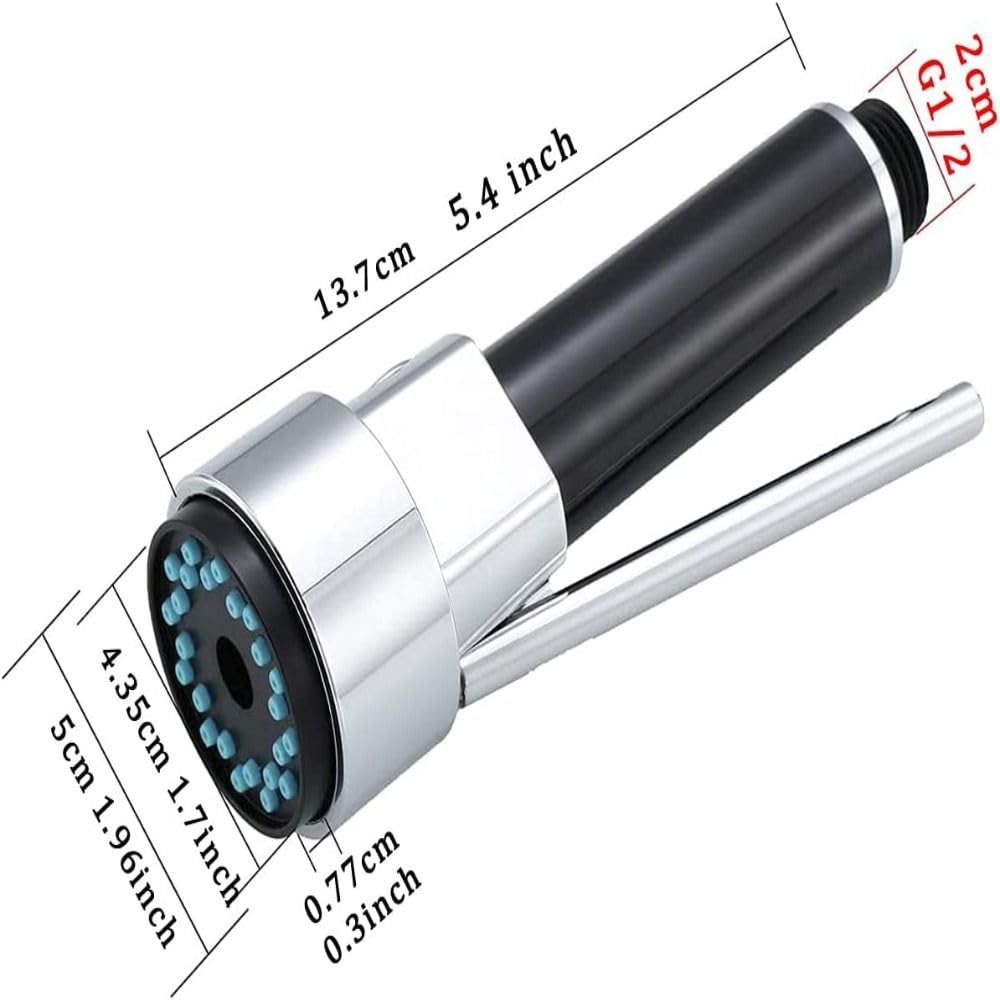 Urjumpea Spray Replacement Spring Faucet Pull Out Down Shower Head G 1/2 Pull Out Spray Head For Kitchen