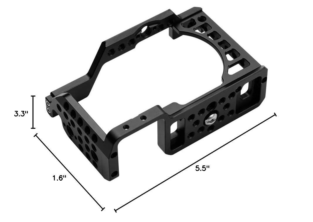 Anntery Camera Cage For Sony A6400,Easy Hood Camera Cage For Sony Alpha A6400,Aluminum Vlogging Video Shooting Rig Stabilizer With 1/4" 3/8" Mounting Points And Cold Shoe-A003