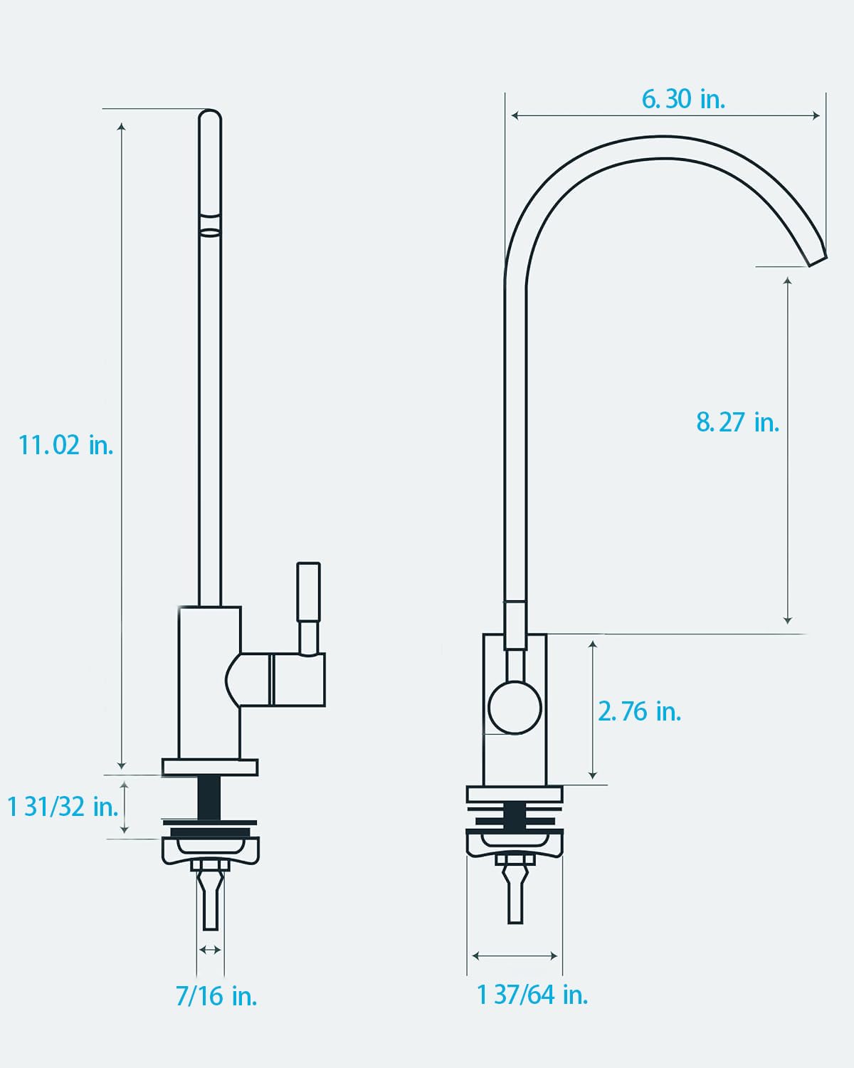 Apaix Drinking Water Faucet Black And Gold, Kitchen Water Purifier Faucet For Non-Air Gap Reverse Osmosis Water Filtration System, Matte Black And Brushed Gold Reverse Osmosis Faucet