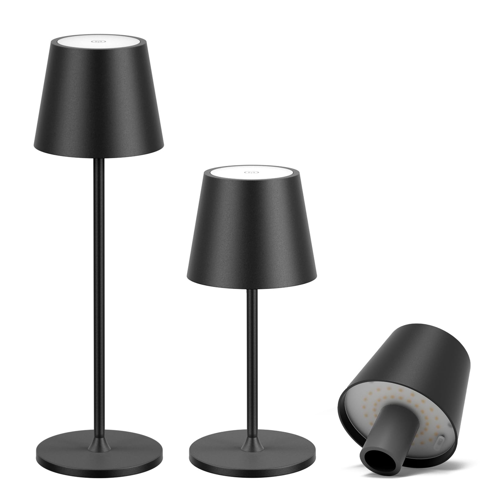 Coinmit Black Cordless Led Table Lamp, 2 In 1 Modern Led Bottle Light Portable Detachable Table Lamp, 5500Mah Rechargeable Battery Assembled Bottle Lamp