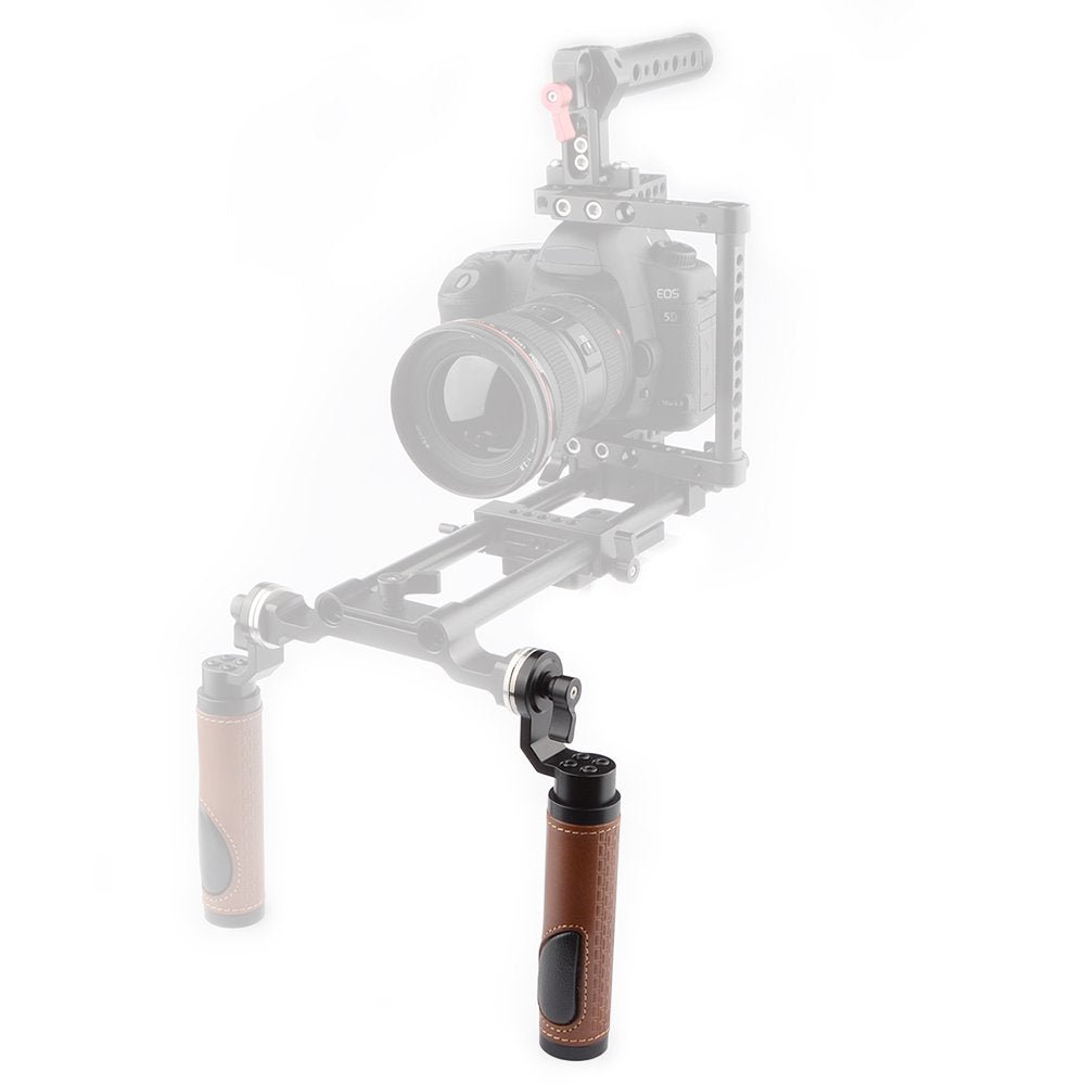 Camvate Handle Grips With Rosette Standard Accessory For Dslr Handle Shoulder Rig(Leather Grip)