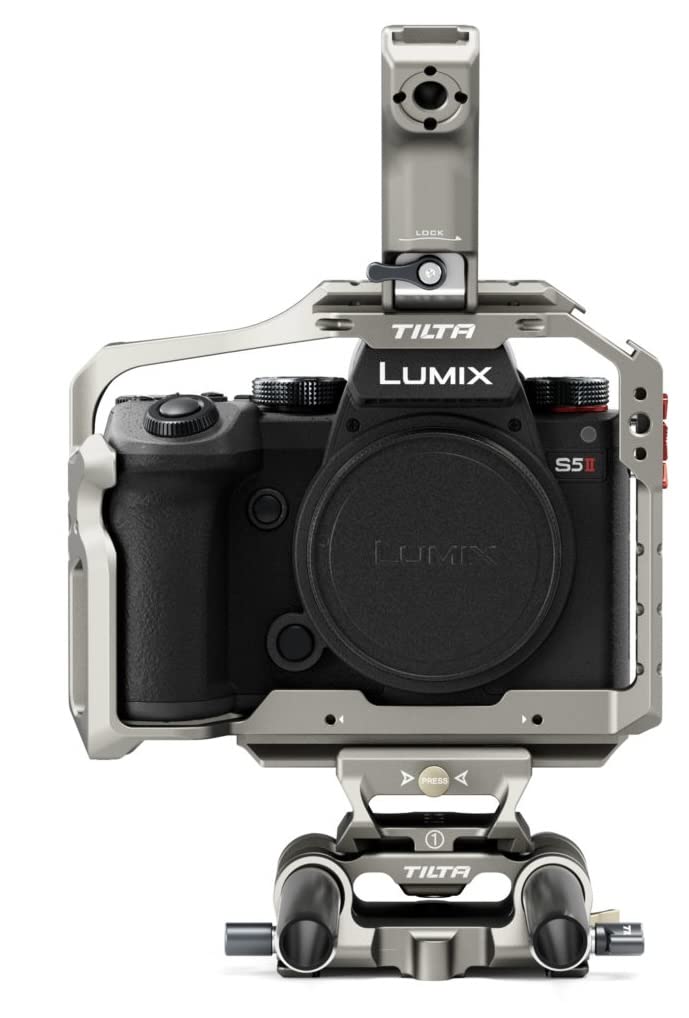 Tilta Camera Cage Compatible With Panasonic S5 Ii/Iix/G8 Ii Basic Kit - Titanium Gray, Cold Shoe And 1/4"-20 Threads With Locating Pins Ta-T50-A-Tg