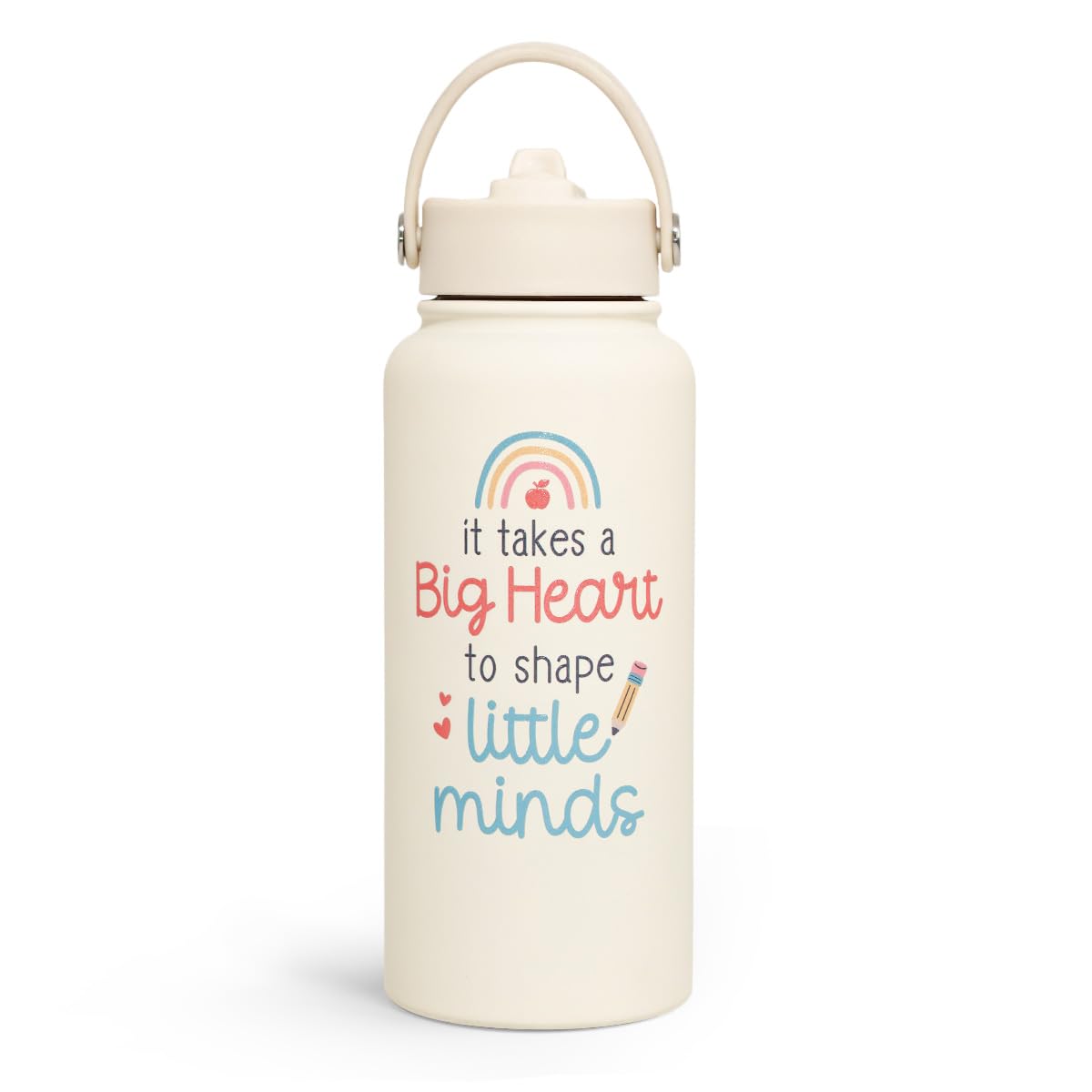 Sandjest Teacher Appreciation - It Takes A Big Heart To Shape Little Minds Water Bottle 32Oz
