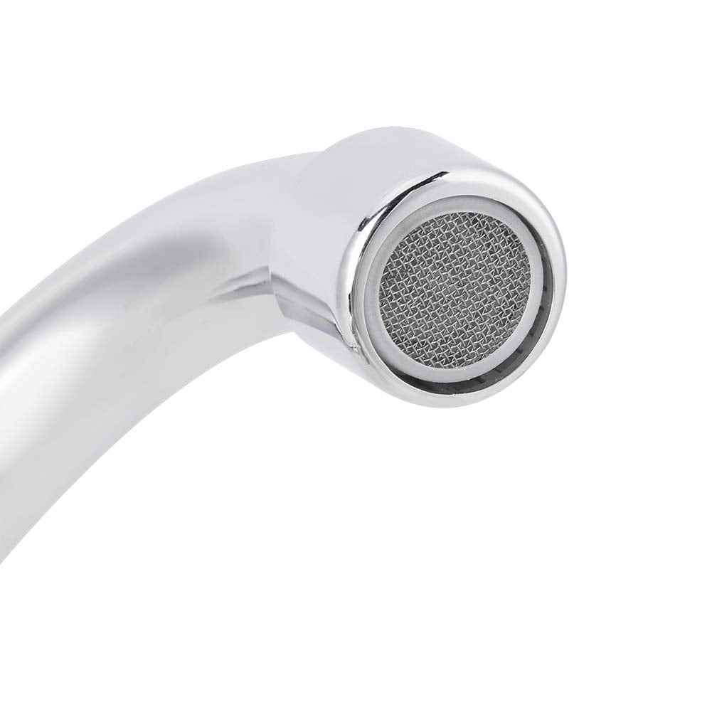 Marvellous 1/2 Single Cold Water Tap, Kitchen Faucet Wall Mounted Kitchen Sink Faucet Single Cold Water Brass Body And Stainless Steel Tube Tap Sink Water Faucet (Lq-3093 20Cm)