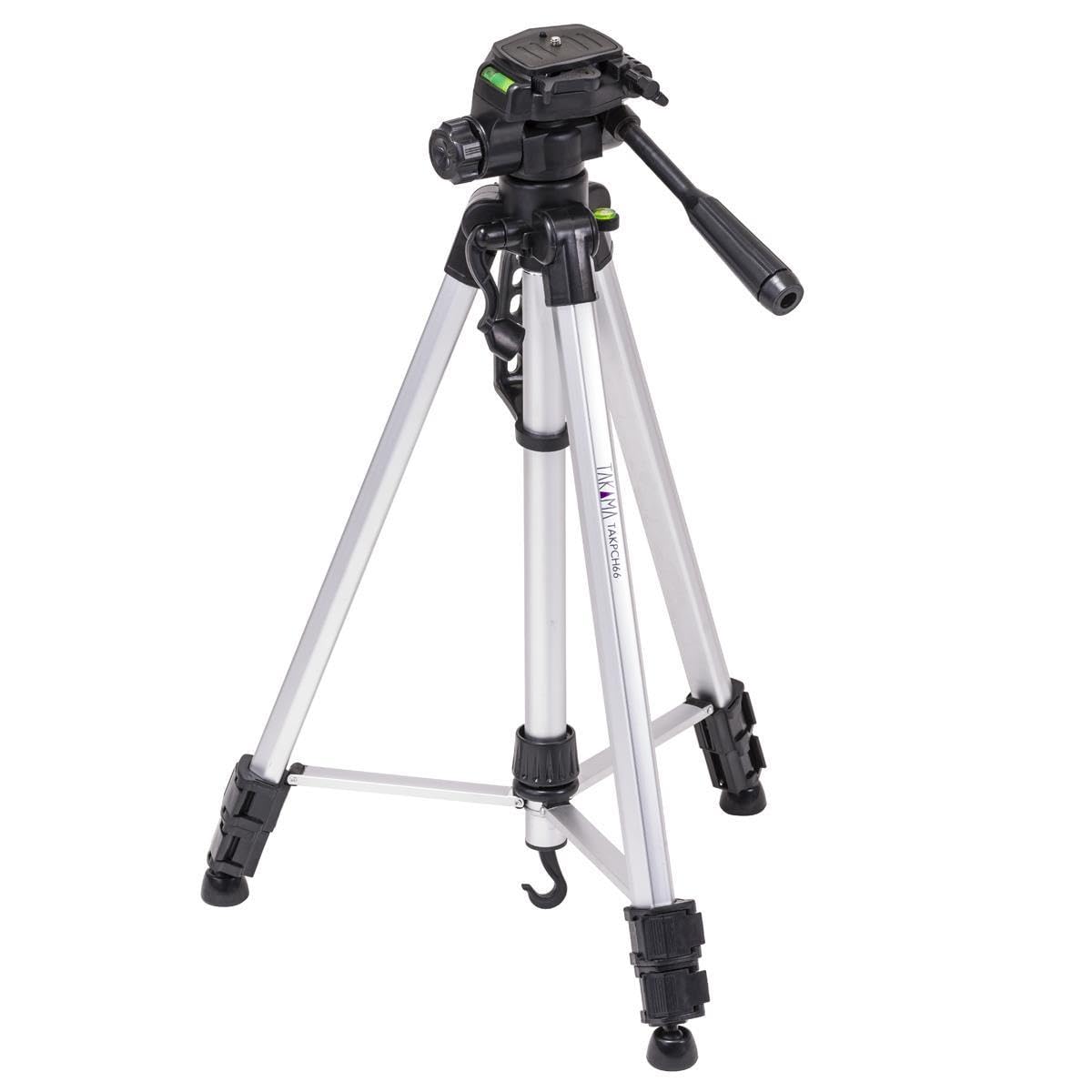 Takama Aluminum 3-Section Tripod With 3-Way Head, 66" Max Height