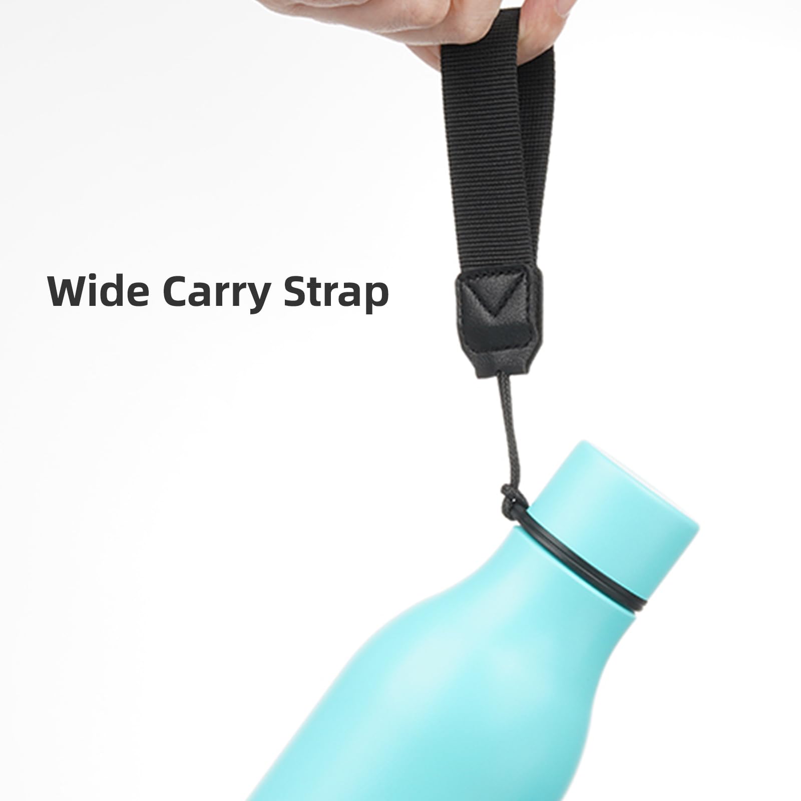 Insulated Water Bottle With Strap,18 Oz Double Wall Stainless Steel Vacuum Bottles Metal