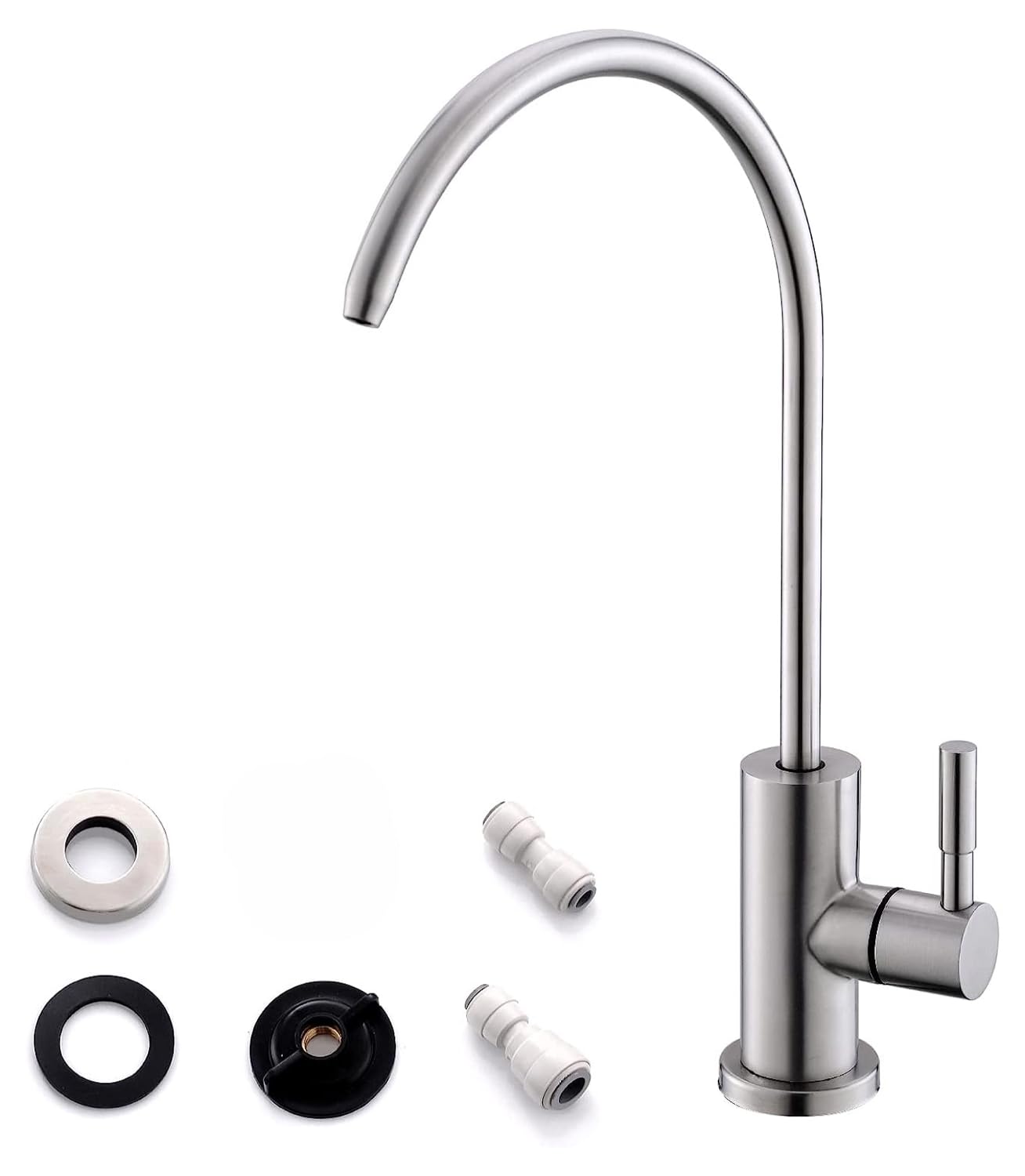 Hydraox Tdtd Drinking Water Faucet For Kitchen Sink, Kitchen Water Filter Faucet Stainless Steel For Reverse Osmosis Or Water Filtration System Beverage Non-Air Gap Ro Faucet Brushed Nickel