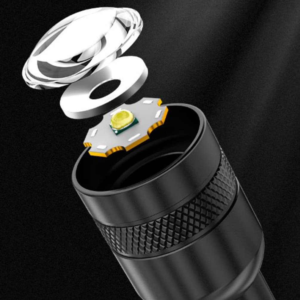 Rodiisky Rechargeable Flashlights, Bright Mini Edc Flash Light, Ipx4 Water Resistant Flashlights Emergency Power Outage (Batteries Included)Tail Switch Flashlamp For Outdoor, Emergency Hurricane (4.4 In)