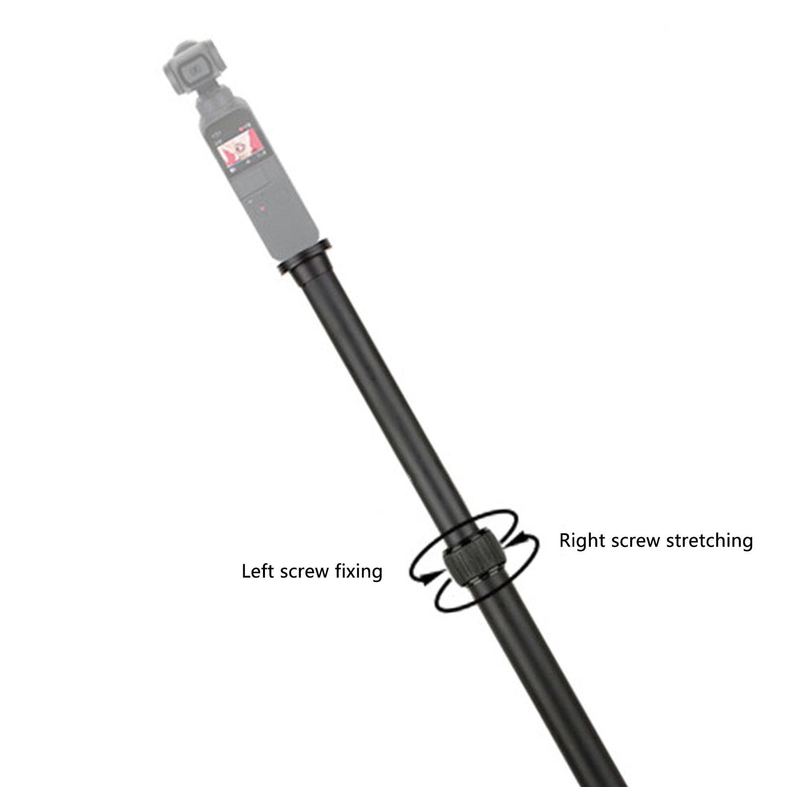 Acouto Lightweight 4 Sections Aluminum Alloy Extension Rod With 1/4 Inch Screw For Feiyu Stabilizers 21-73Cm Adjustable Length Anti Slip Handle Expandable Tripod Thread