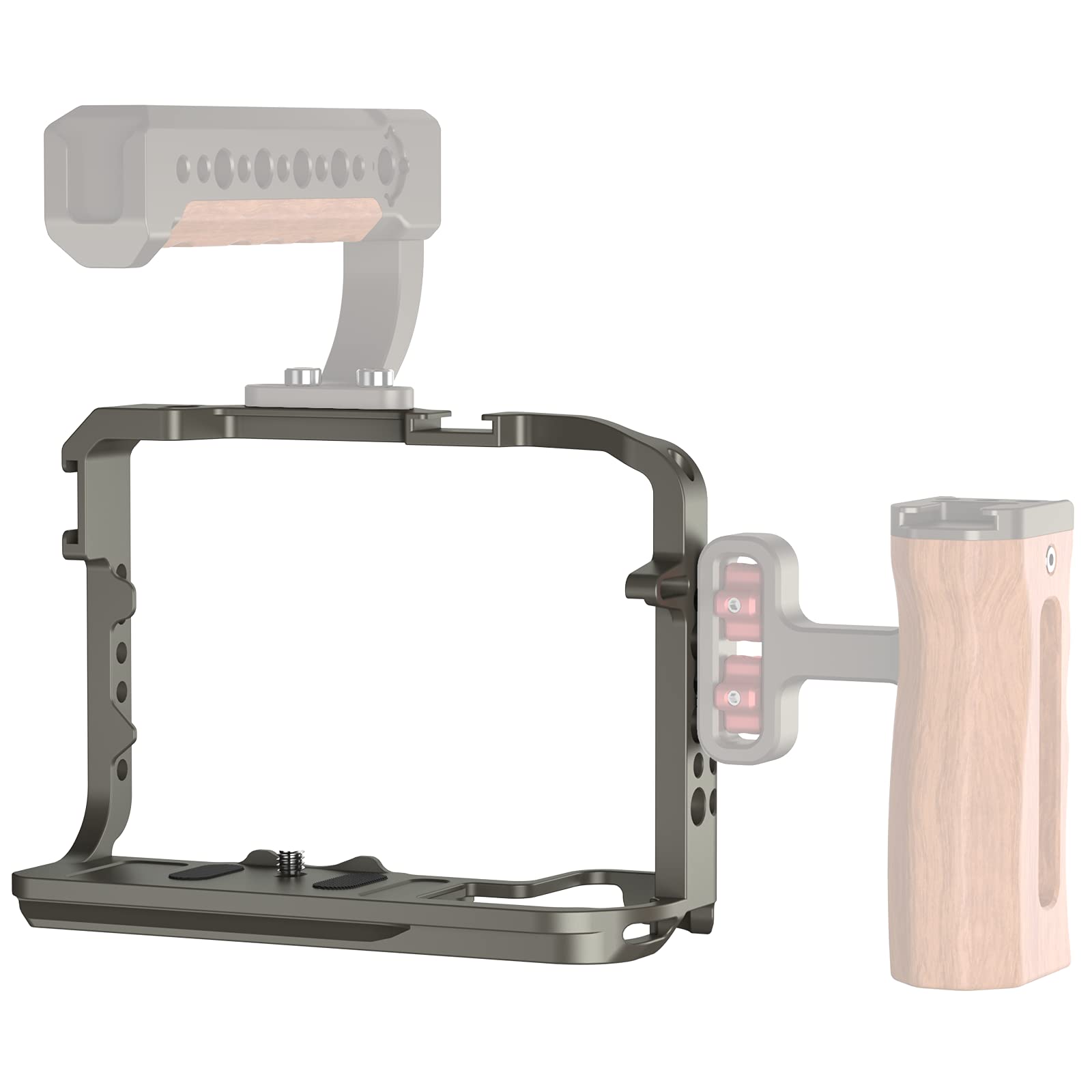 Poyinco Poyincor5 / R5 C / R6 Cage For Canon R5 R6 R5 C, Aluminum Alloy Dslr Rig Stabilizer With Cold Shoe, 1/4"&3/8" Threaded Holes For Filmmaking And Video Shooting