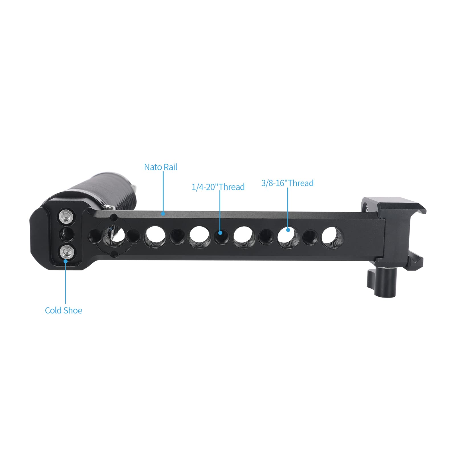 Niceyrig Side Handle Grip For Dji Rs4 / Rs4 Pro / Rs3 / Rs3 Pro / Rs2 / Rsc2, Gimbal Stablilizer Support Leather Handgrip With Extension Arm - 523