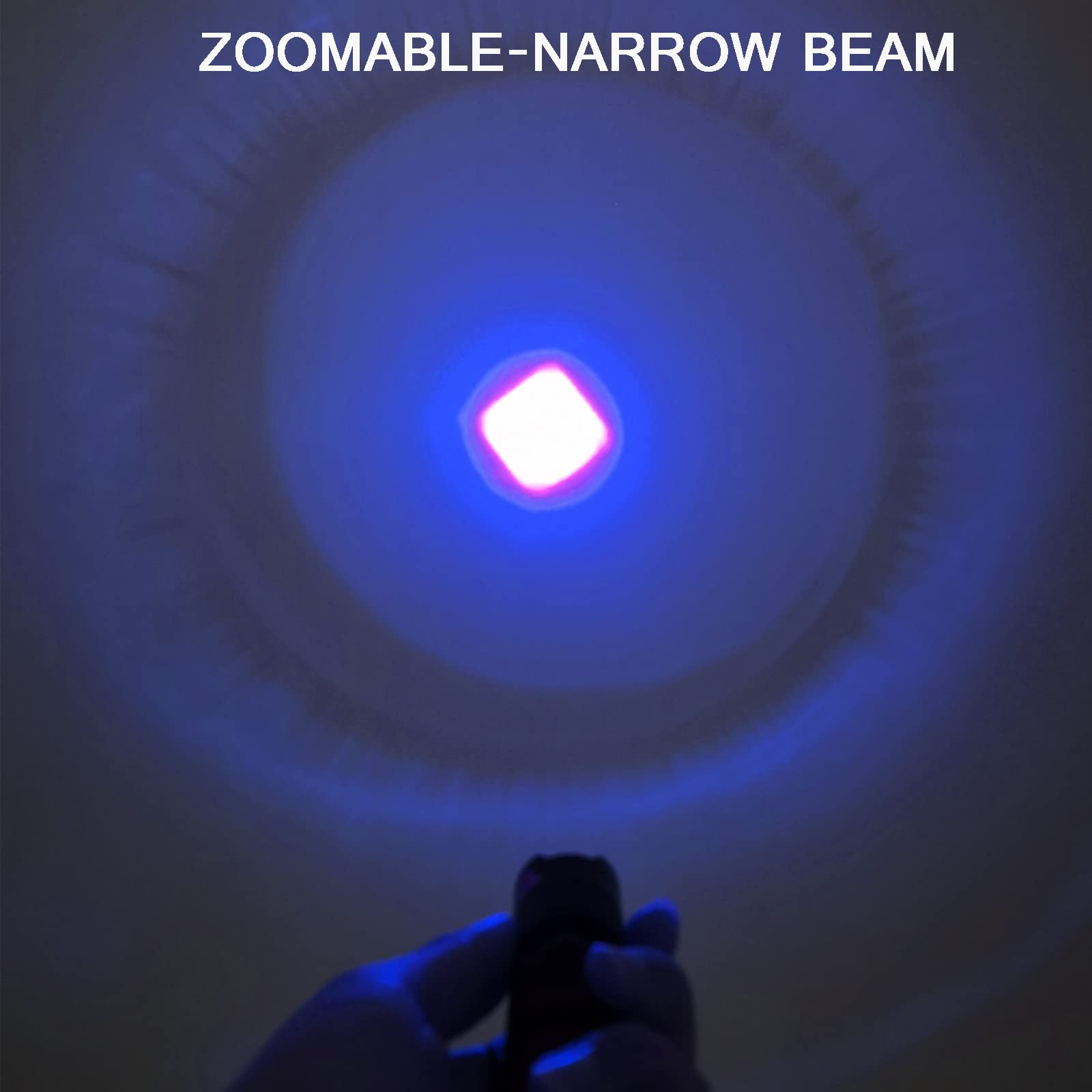 Xysrz 4 Pack One Mode Zoomable Blue Led Flashlight With Clip For Hunting Fishing